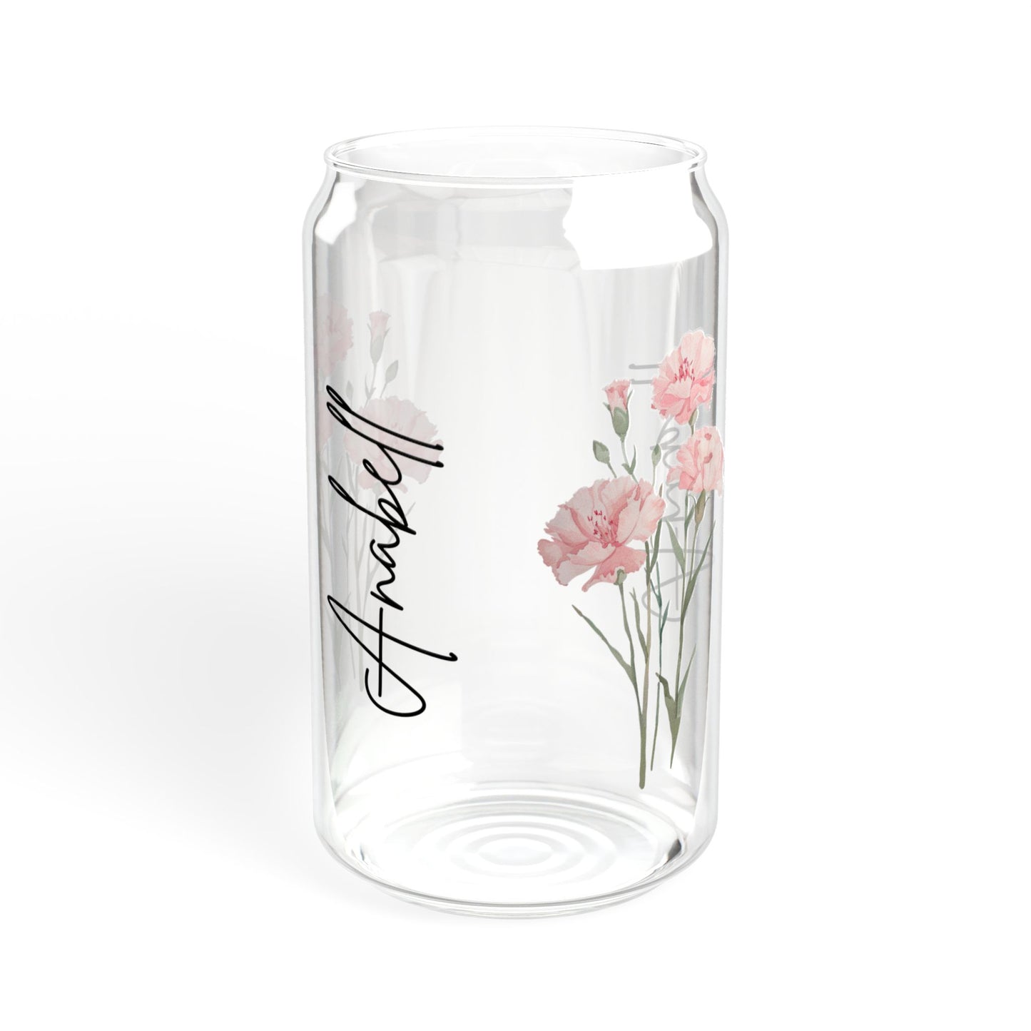Floral Sipper Glass - 16oz Hydration Jar, Reusable Drinkware, Eco-Friendly, Kitchen Decor, Personalized Gift, Summer Essentials