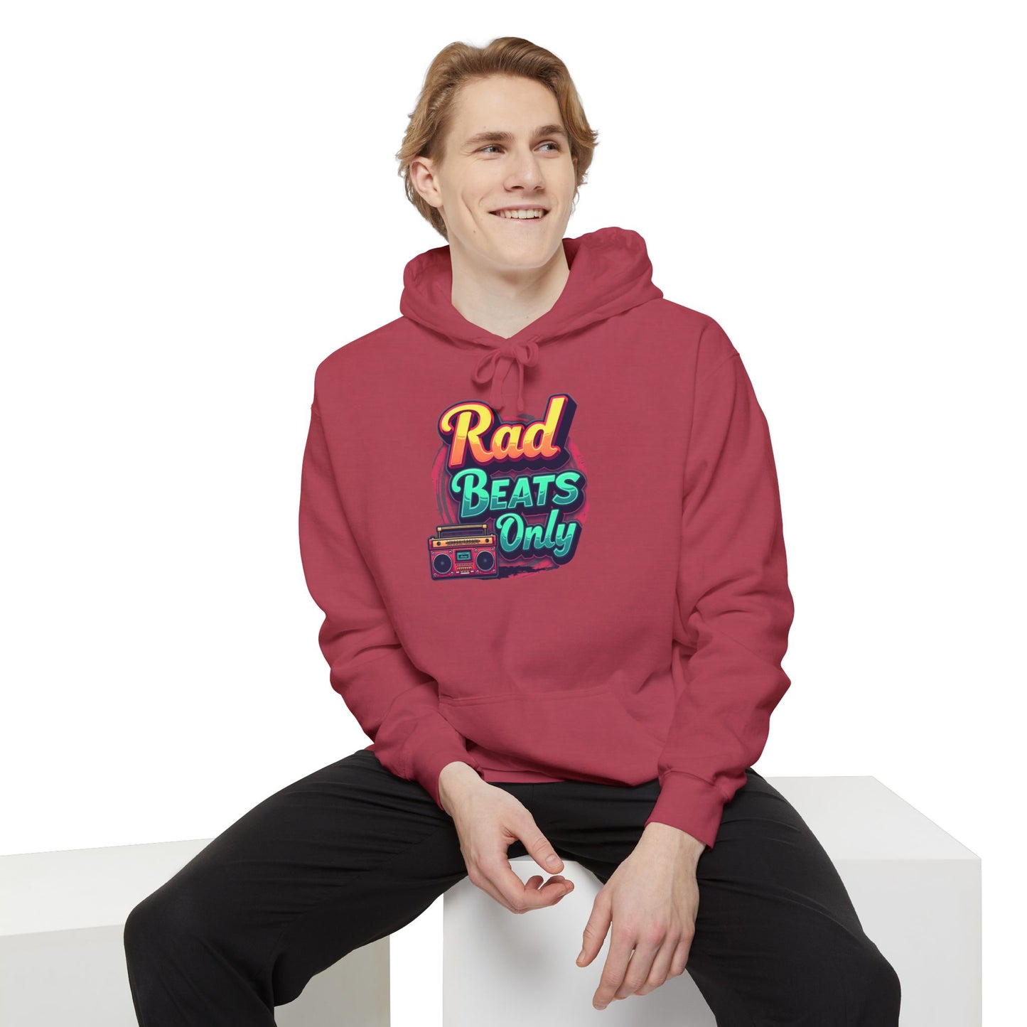 Rad Beats Unisex Hoodie, Music Lover Gift, Fun Retro Apparel, Unique Streetwear, Perfect for Casual Outfits
