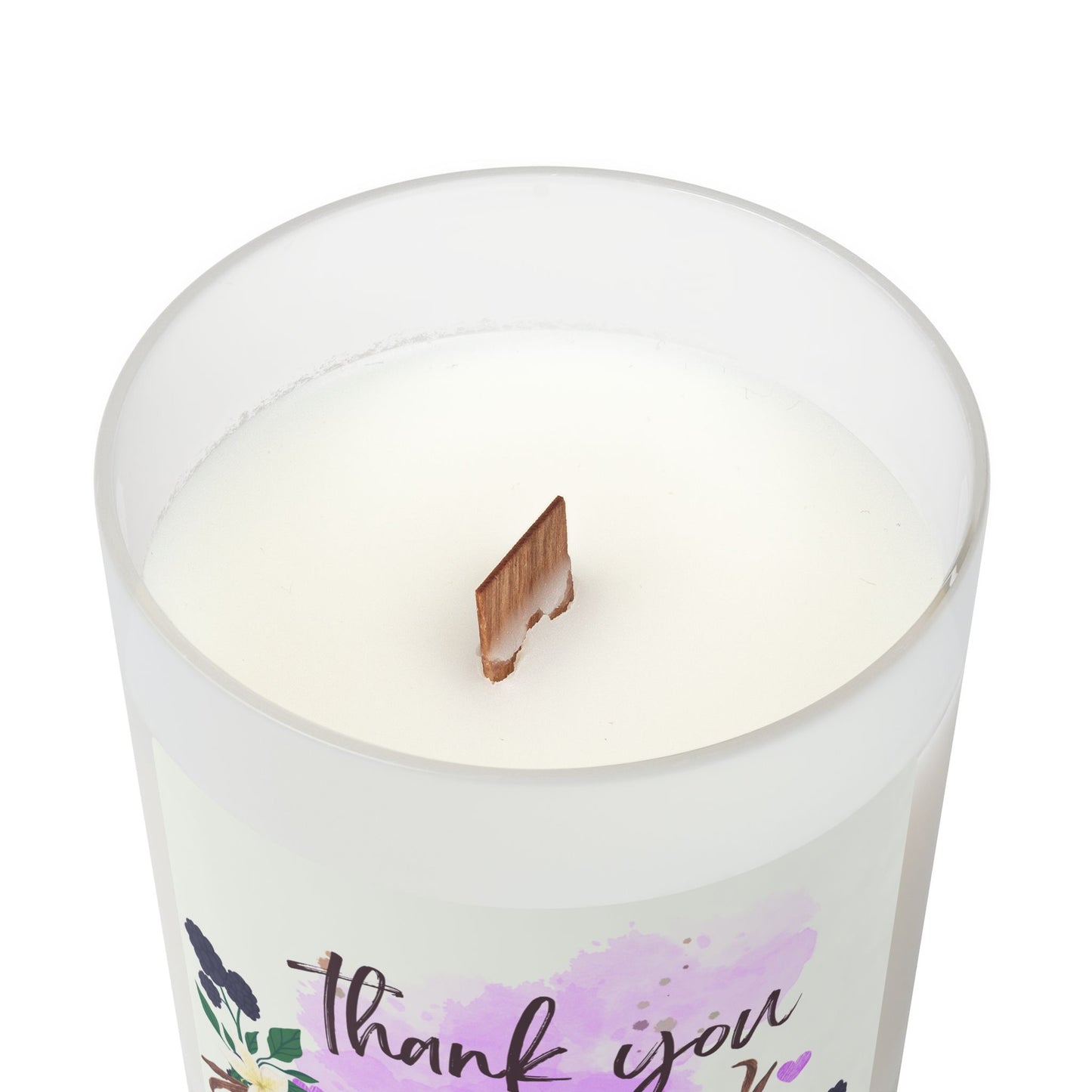 Personalized Thank You Candle - Frosted Glass 11oz