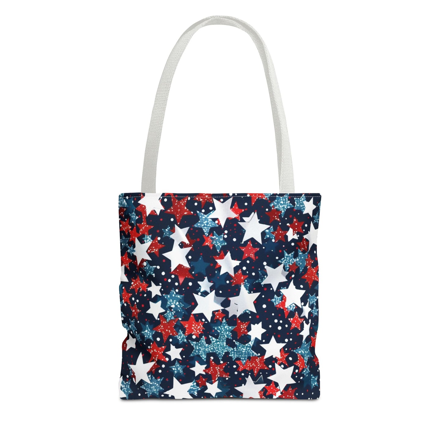 Patriotic Stars Tote Bag, Stylish Grocery Bag, Beach Tote, Gift for Her, USA Flag, Summer Accessory