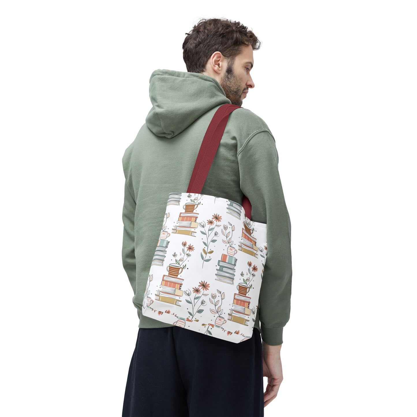 Book Lover's Floral Tote Bag, Perfect for Book Clubs, Library Visits, Eco-Friendly Gift, Reading Enthusiasts, Study Essentials