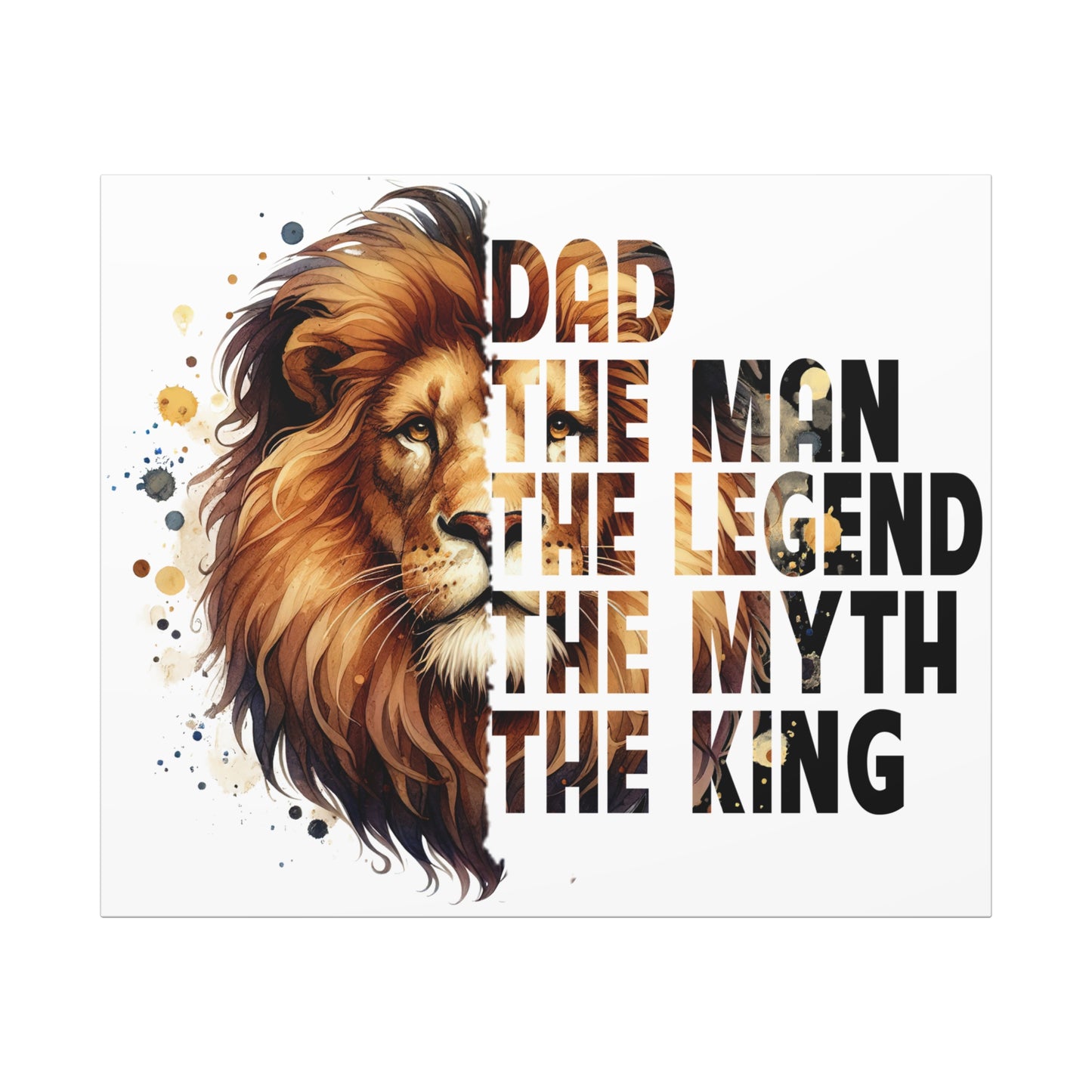 Canvas Wall Art, Inspirational Dad Lion Decor, Gift for Father's Day, Home Decor Print, Unique Art for Family