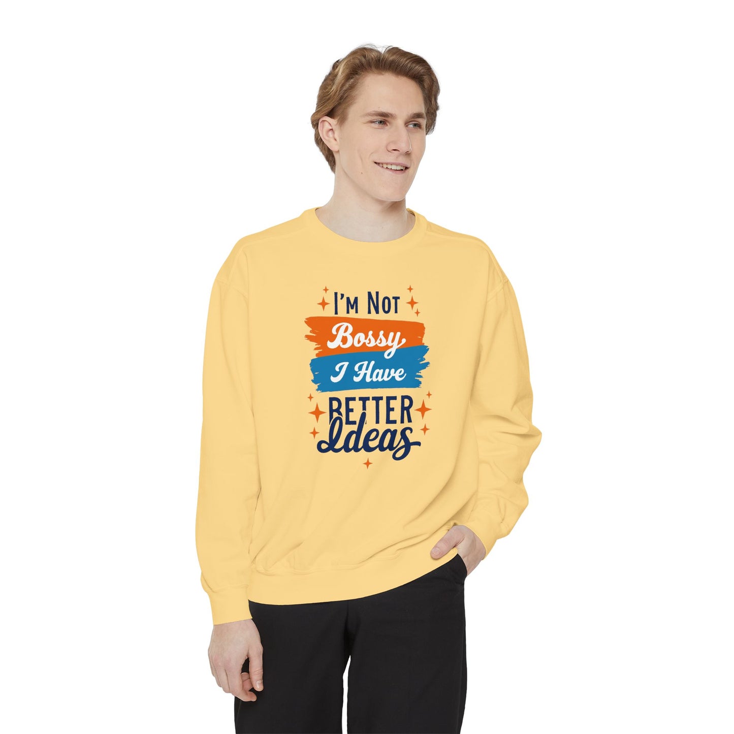 Bossy Ideas Unisex Sweatshirt - Cozy Gift for Friends, Funny Casual Wear, Unique Birthday Present, Relaxed Fit, Cool Motivational Apparel