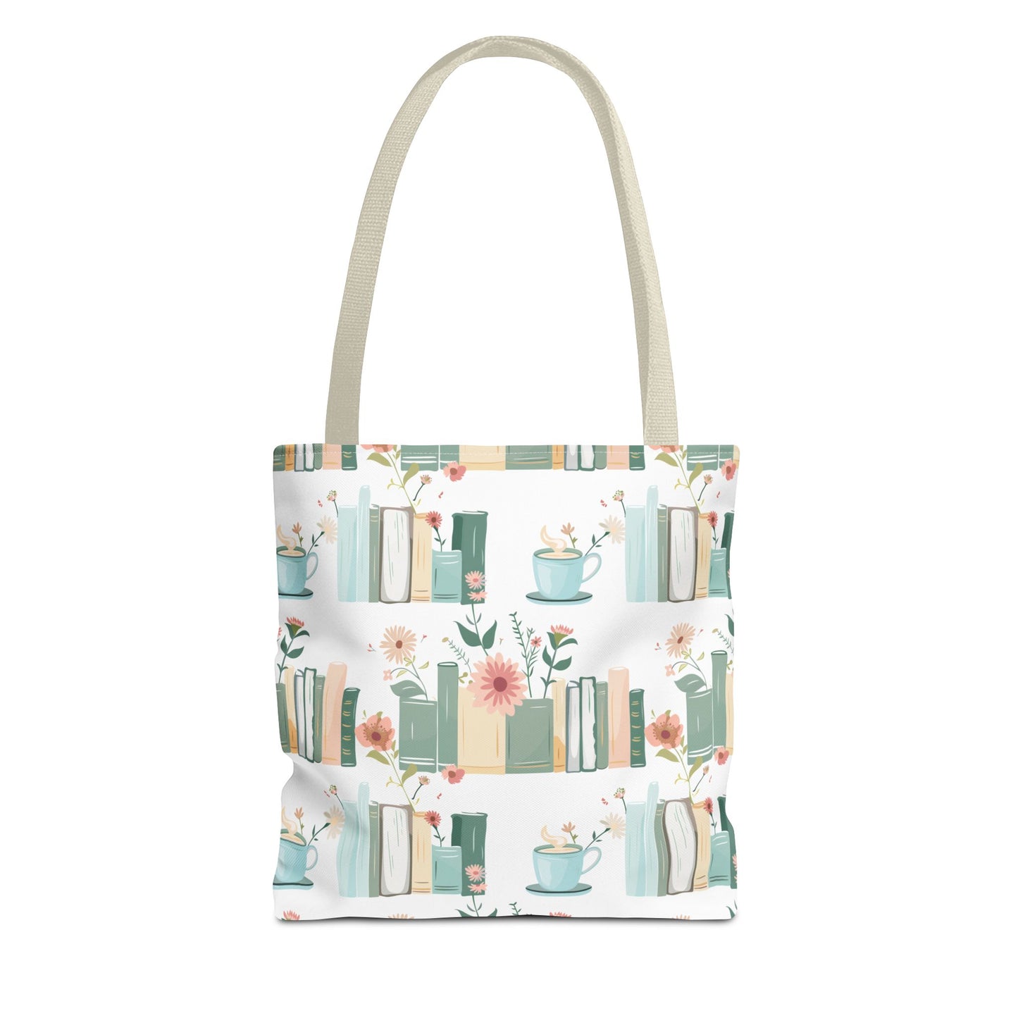 Book Lovers Floral Tote Bag, Eco-Friendly Shopping Bag, Library Tote, Gift for Readers, Canvas Handbag, Botanical Design