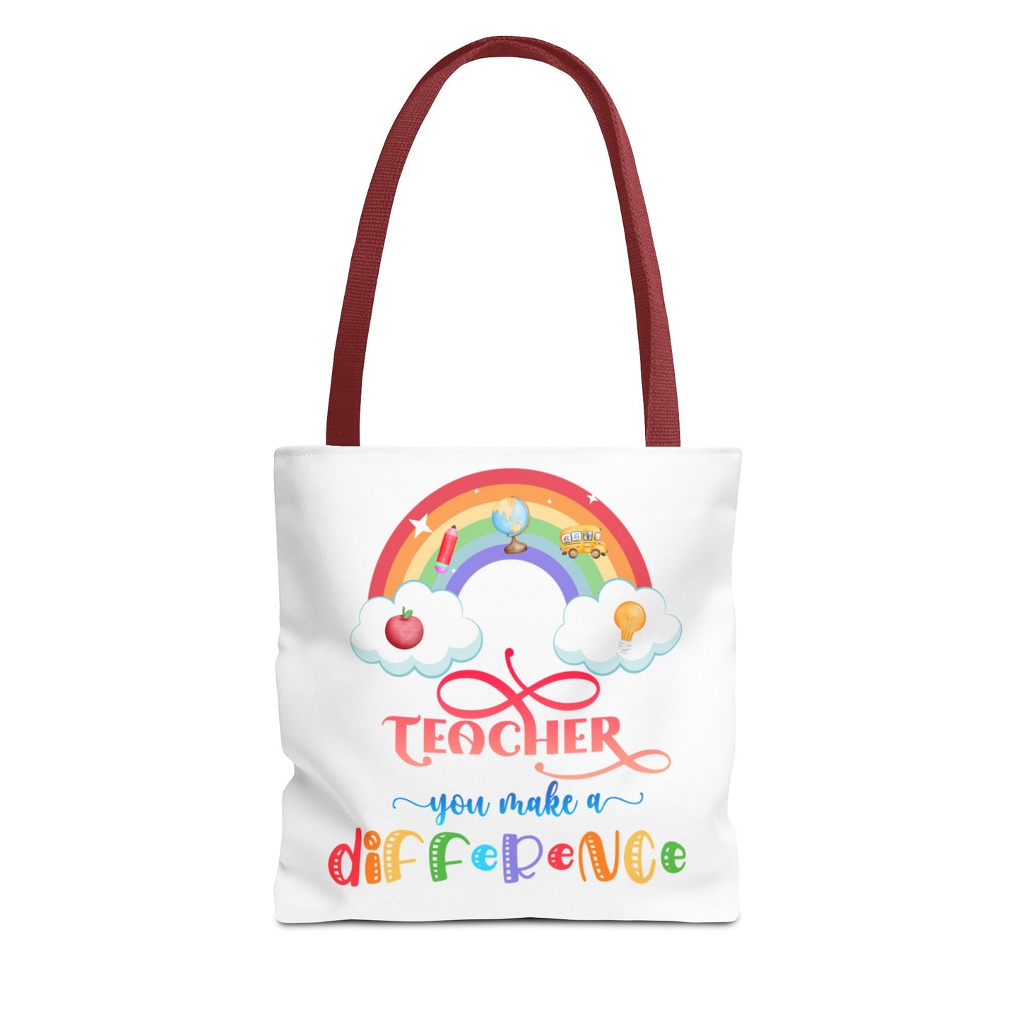 Teacher Appreciation Tote Bag, Inspirational Gift for Educators, Rainbow Design, School Bag, End of Year Present, Birthday Gift