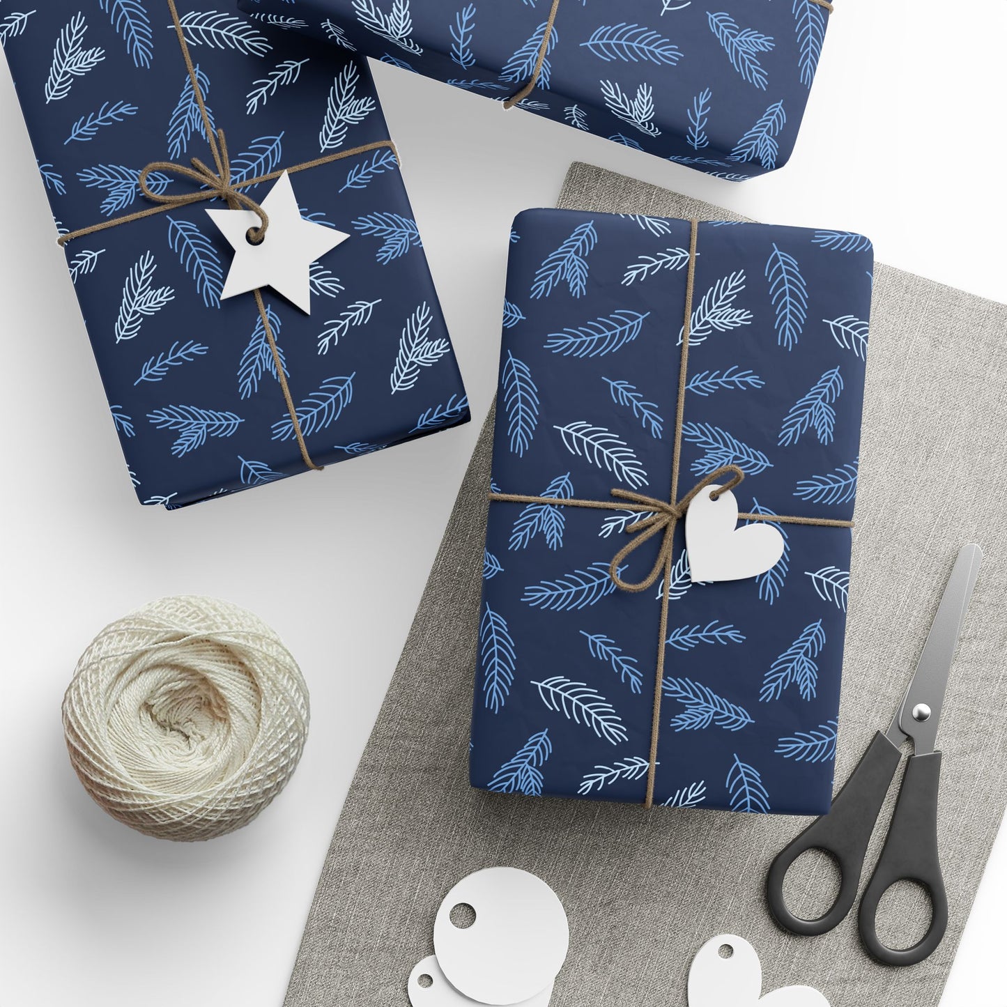 Elegant Floral Wrapping Paper, Gift Wrap for Birthdays, Holidays, Special Occasions, Eco-Friendly, Blue and White Design