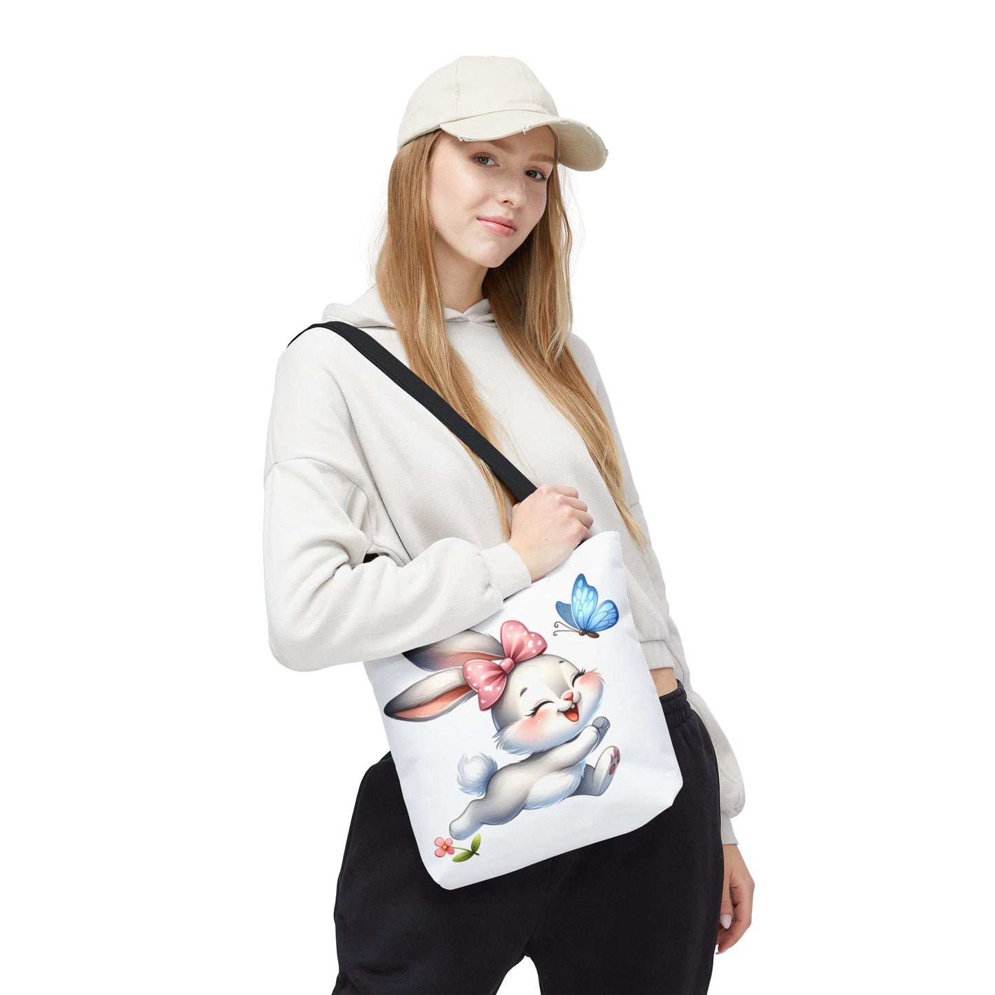 Cute Bunny Tote Bag - Stylish, Practical, Spring Decor, Easter Gift, Floral Shopping