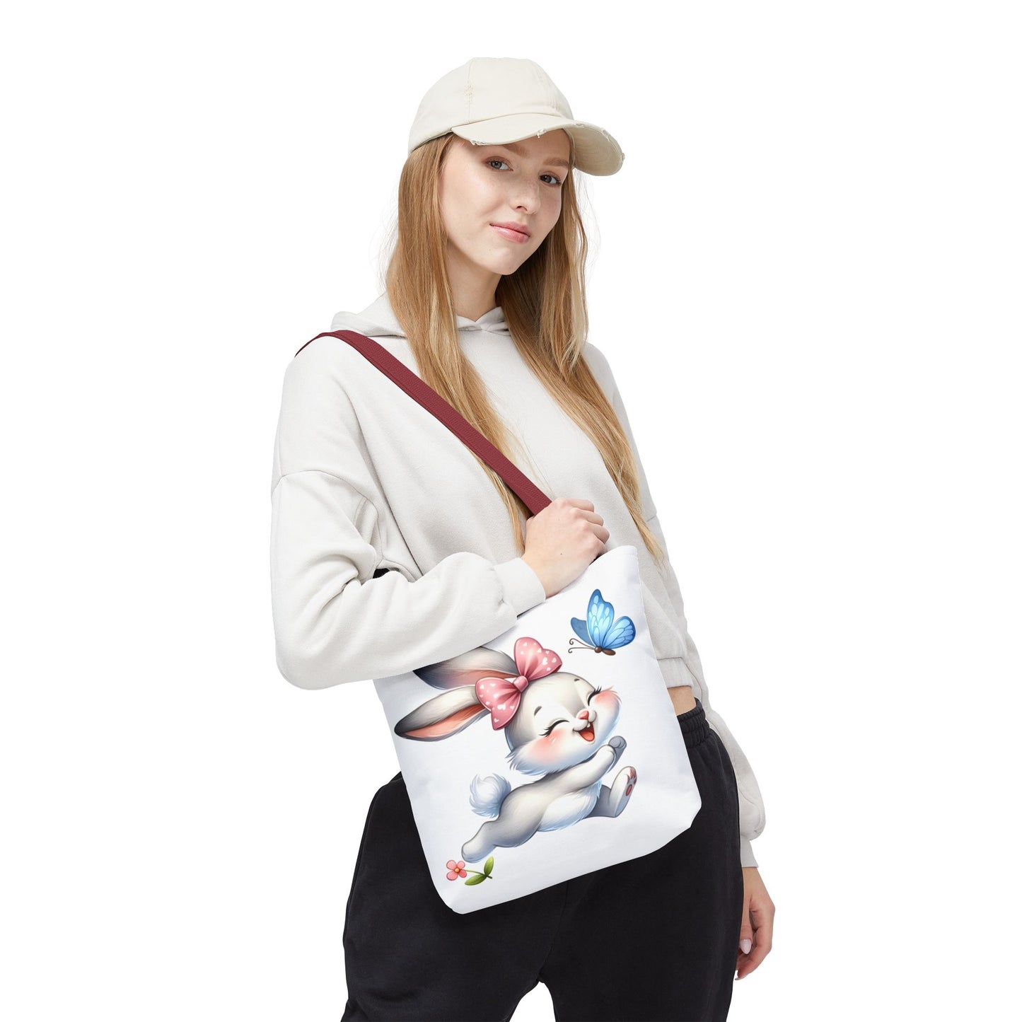 Cute Bunny Tote Bag - Stylish, Practical, Spring Decor, Easter Gift, Floral Shopping