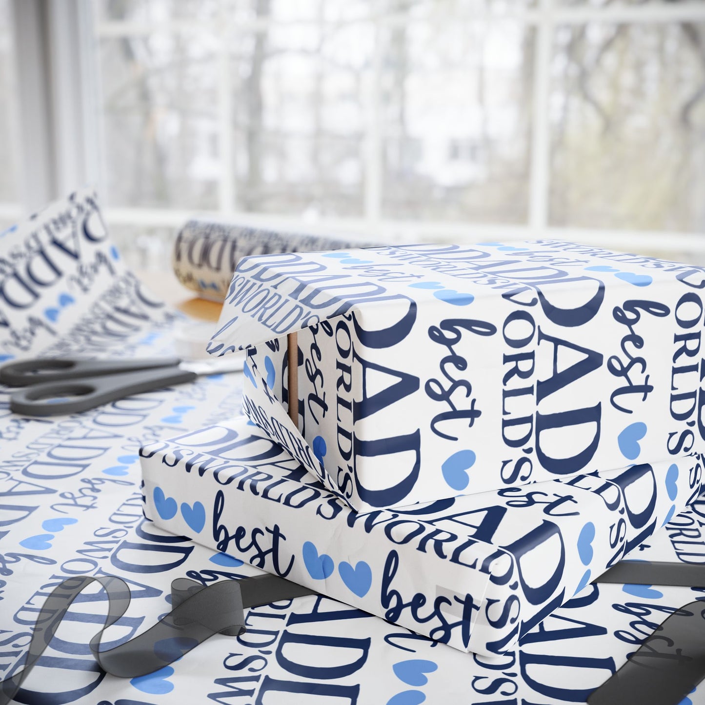 Father's Day Wrapping Paper, Gift Wrap for Dad, Birthday, Holiday, Sentimental Gift Packaging