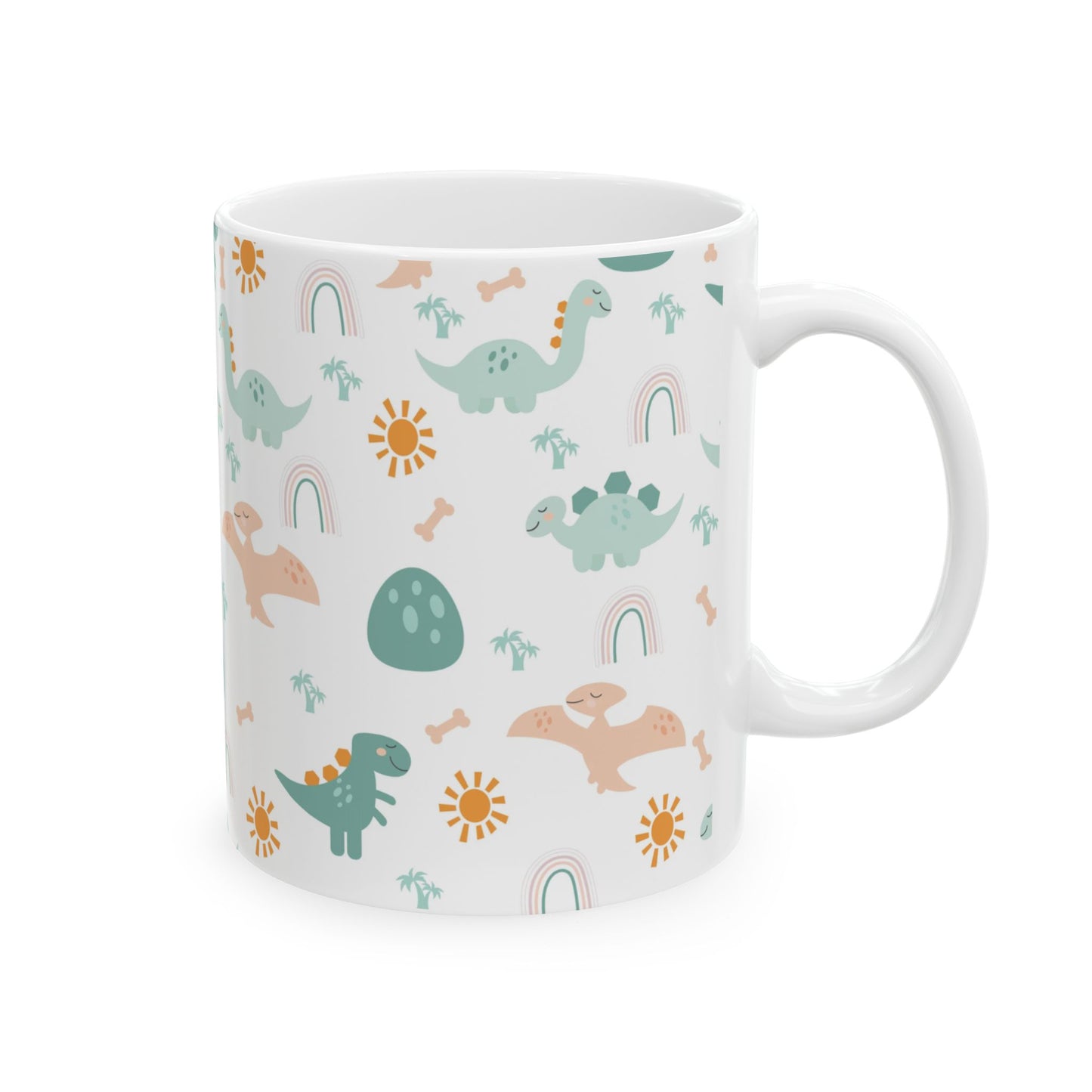 Whimsical Dinosaur Ceramic Mug - Fun Kids Drinkware | 11oz & 15oz