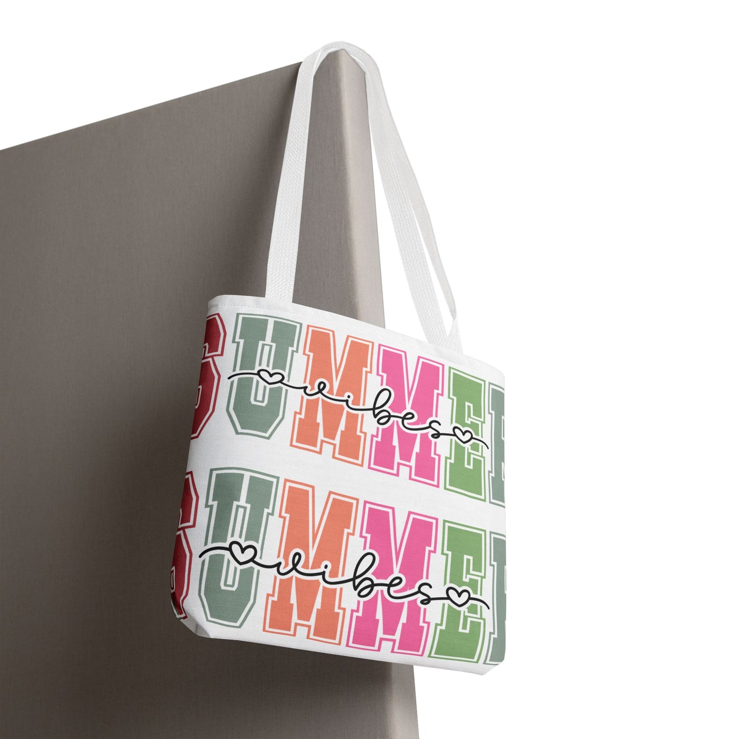 Colorful Summer Vibes Tote Bag, Beach Bag, Shopping Tote, Eco-Friendly Carryall, Vacation Essentials