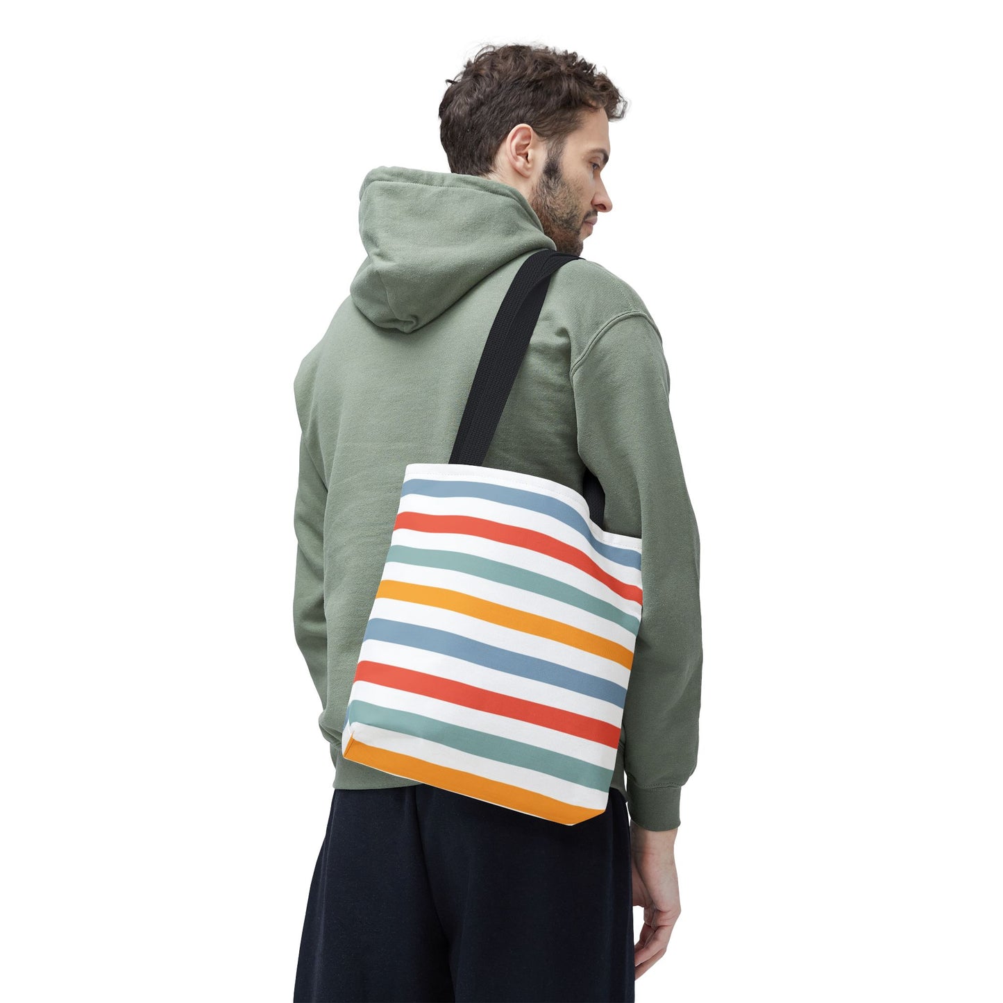 Colorful Striped Tote Bag, Beach Day Bag, Shopping Tote, Summer Accessory, Eco-Friendly Carryall