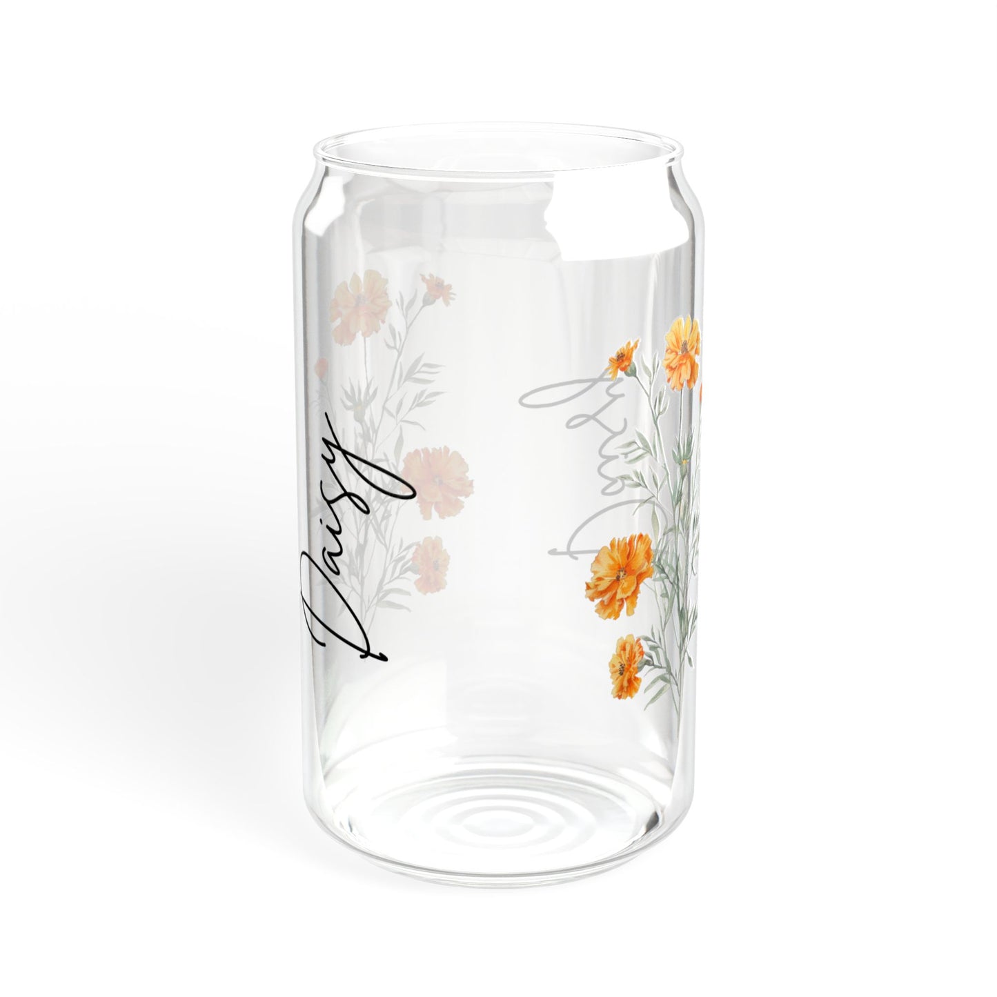 Floral Sipper Glass, 16oz | Eco-friendly Drinkware, Personalized Gift, Summer Beverage Tumbler, Wedding Favor, Home Decor