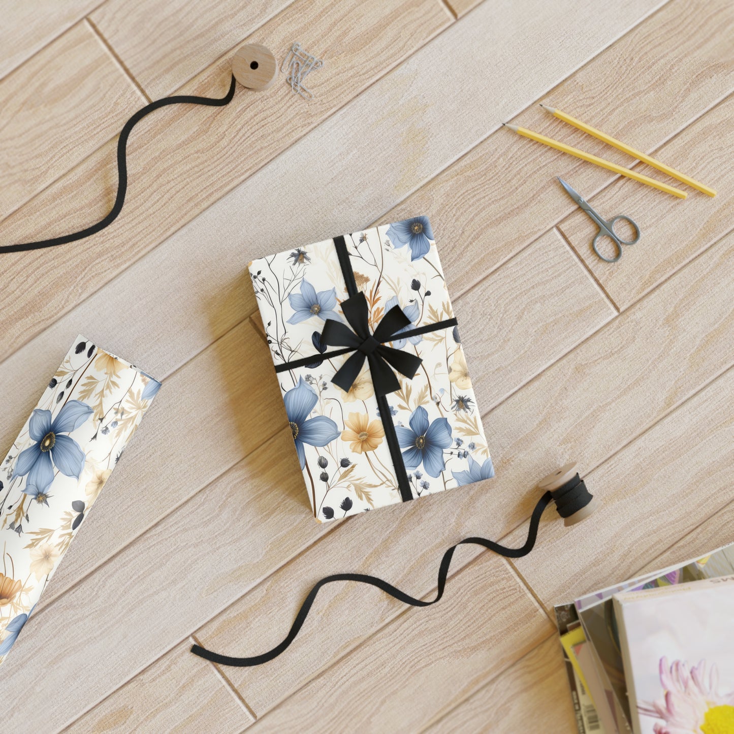 Floral Gift Wrapping Paper Roll