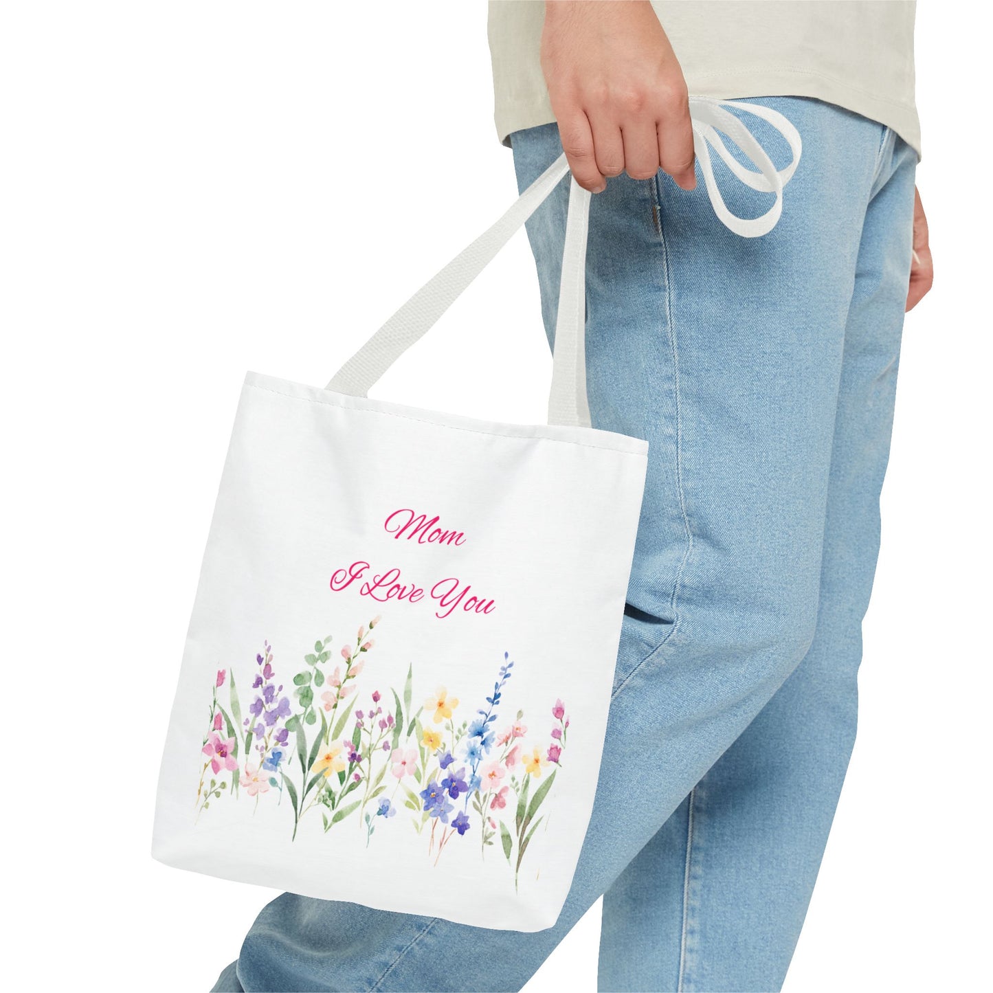 Floral Tote Bag for Moms, Mother's Day Gift, Reusable Shopping Bag, Elegant Floral Design, Eco-Friendly Mom Purse, Daily Use Bag