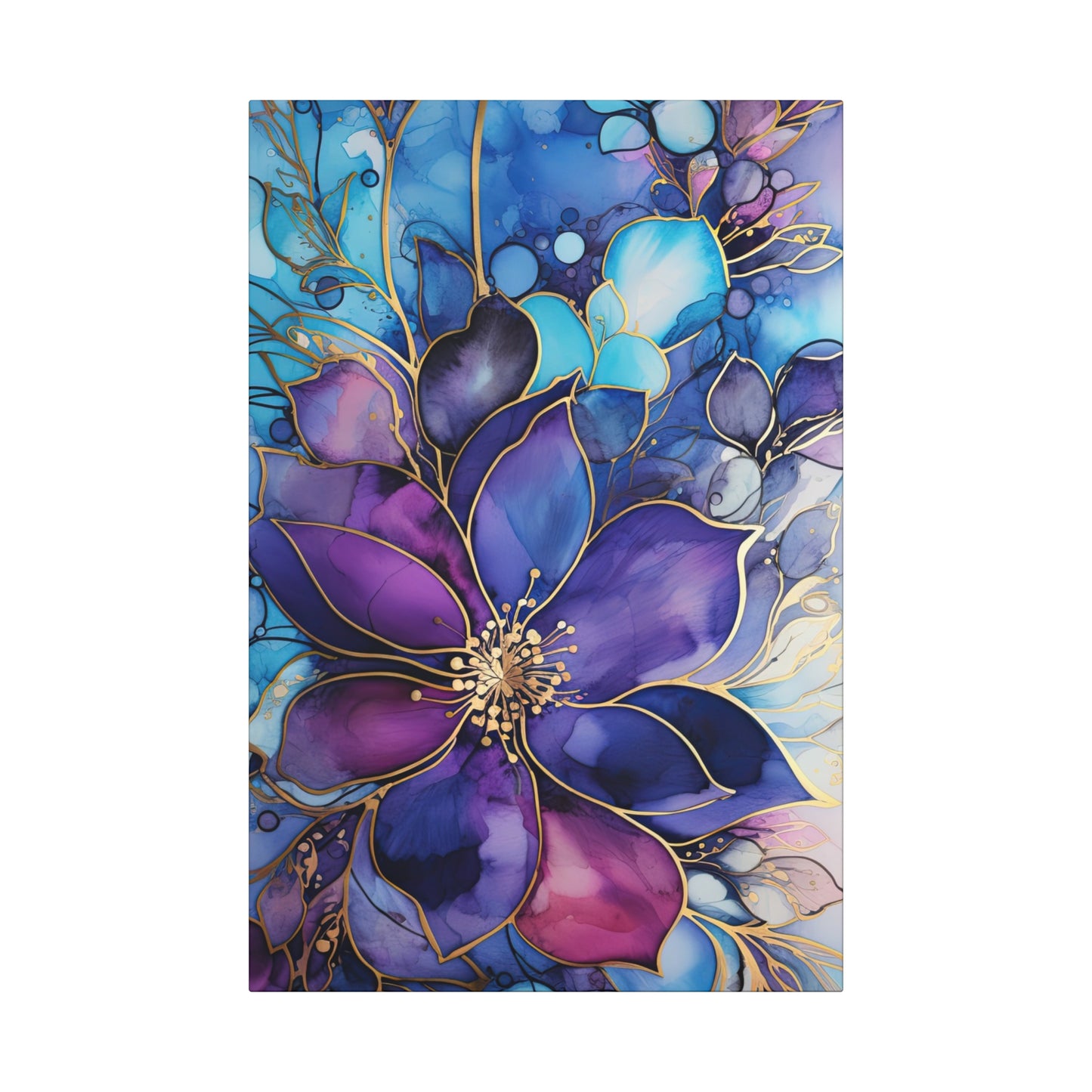 Vibrant Floral Canvas Art Wraps, 1.6" - Boho Decor, Home Wall Art, Gift for Art Lovers, Modern Interior Design, Brighten Up Your Space