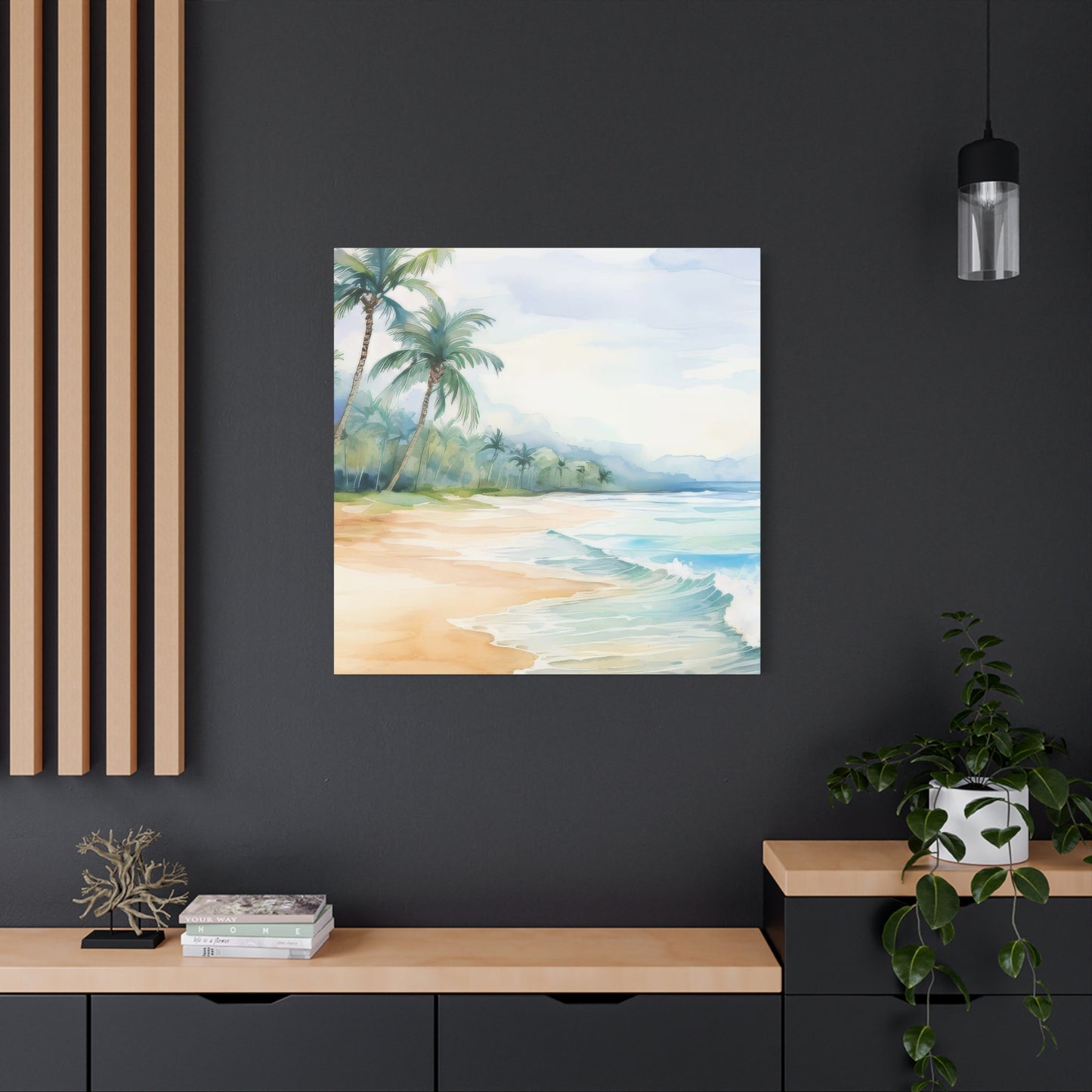 Beach Vibes Wall Art, Coastal Canvas Print, Tropical Decor, Ocean Scene Artwork, Home Decor, Gift for Beach Lovers, Summer Wall Art