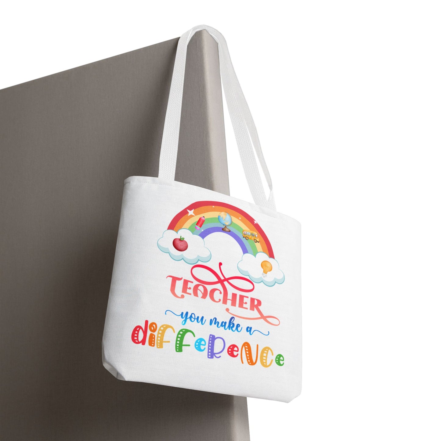 Teacher Appreciation Tote Bag, Inspirational Gift for Educators, Rainbow Design, School Bag, End of Year Present, Birthday Gift