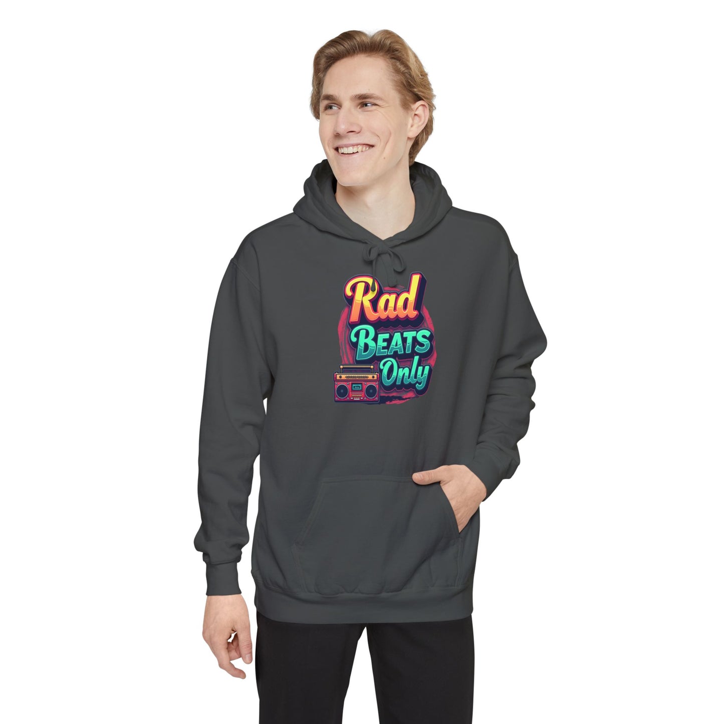 Rad Beats Unisex Hoodie, Music Lover Gift, Fun Retro Apparel, Unique Streetwear, Perfect for Casual Outfits