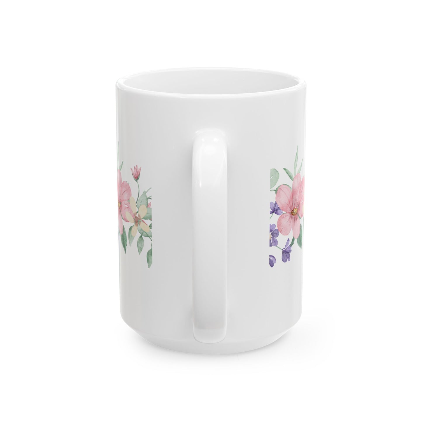 Floral Ceramic Mug - Botanical Coffee Cup, Flower Tea Mug, Gift for Her, Spring Decor, Mother's Day Present