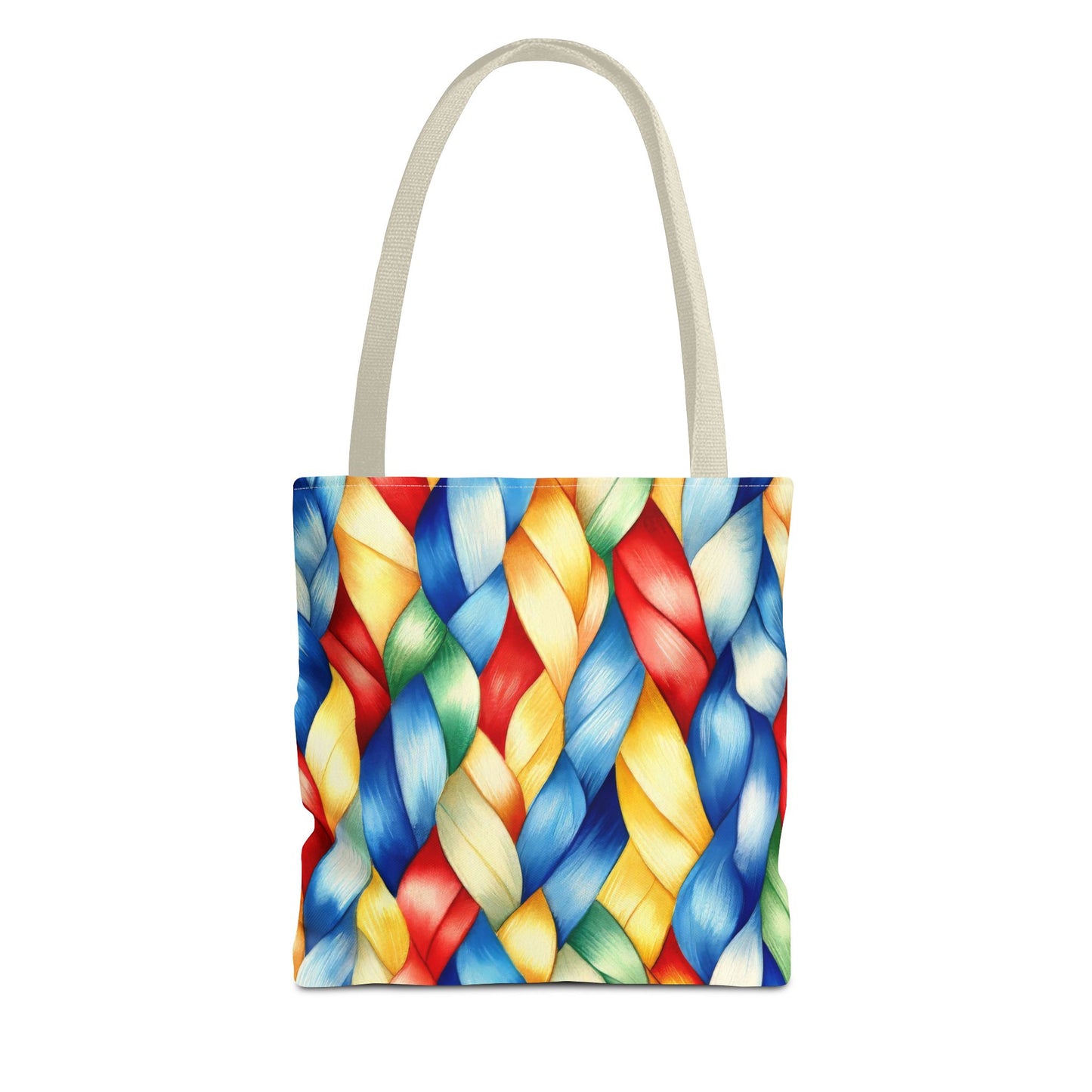 Colorful Woven Tote Bag - Vibrant Art Print, Eco-Friendly Carry-All, Shopping Bag, Beach Bag, Gift for Friends