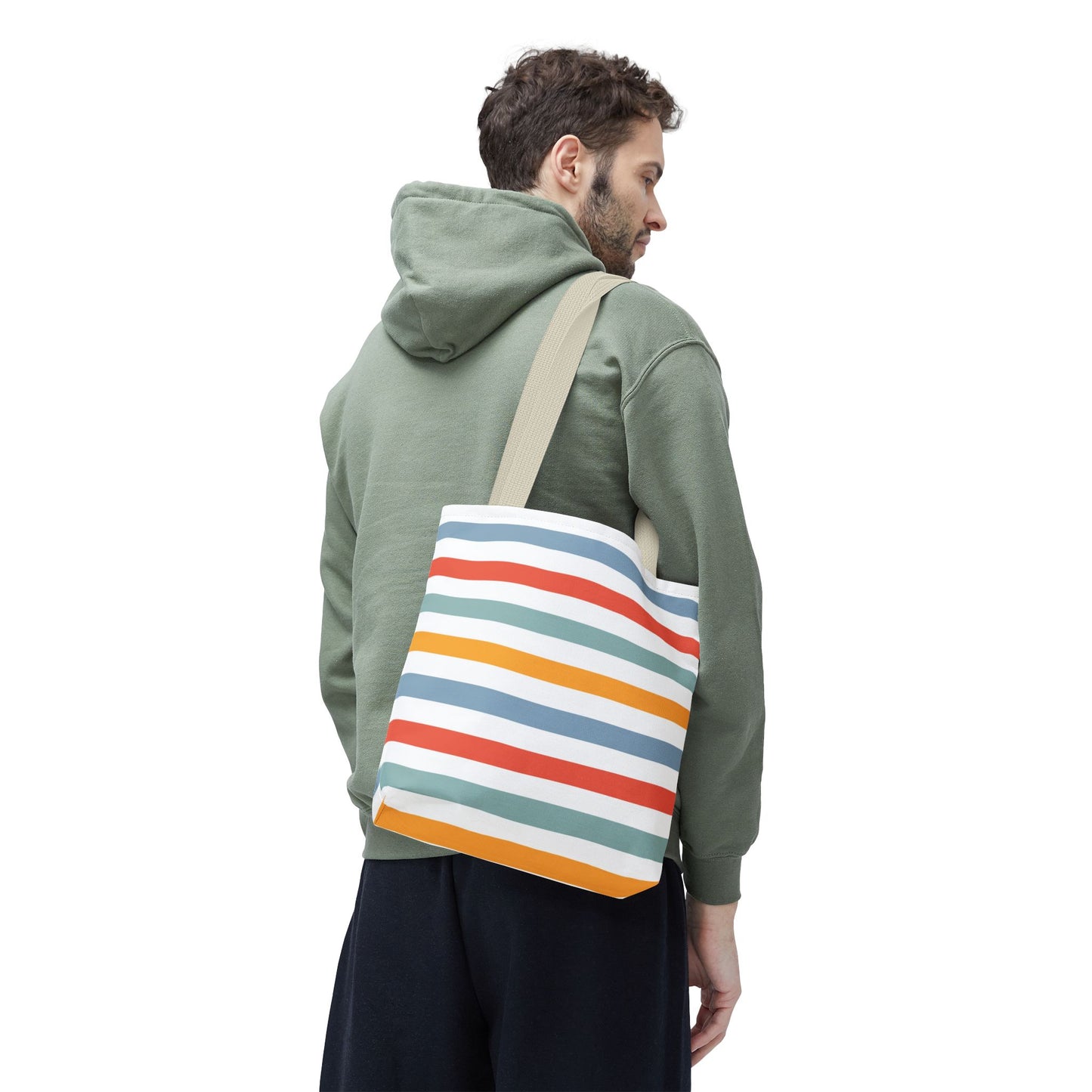Colorful Striped Tote Bag, Beach Day Bag, Shopping Tote, Summer Accessory, Eco-Friendly Carryall