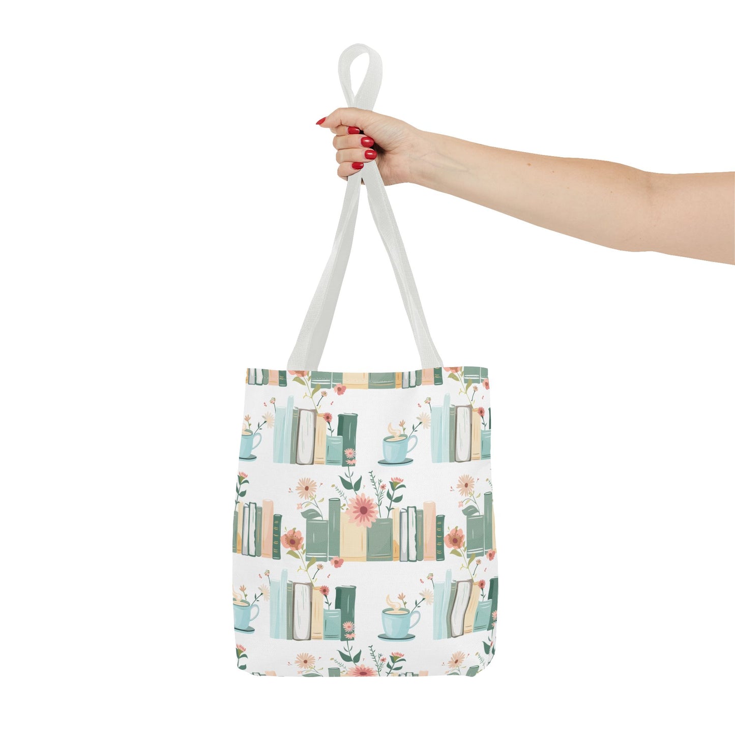Book Lovers Floral Tote Bag, Eco-Friendly Shopping Bag, Library Tote, Gift for Readers, Canvas Handbag, Botanical Design