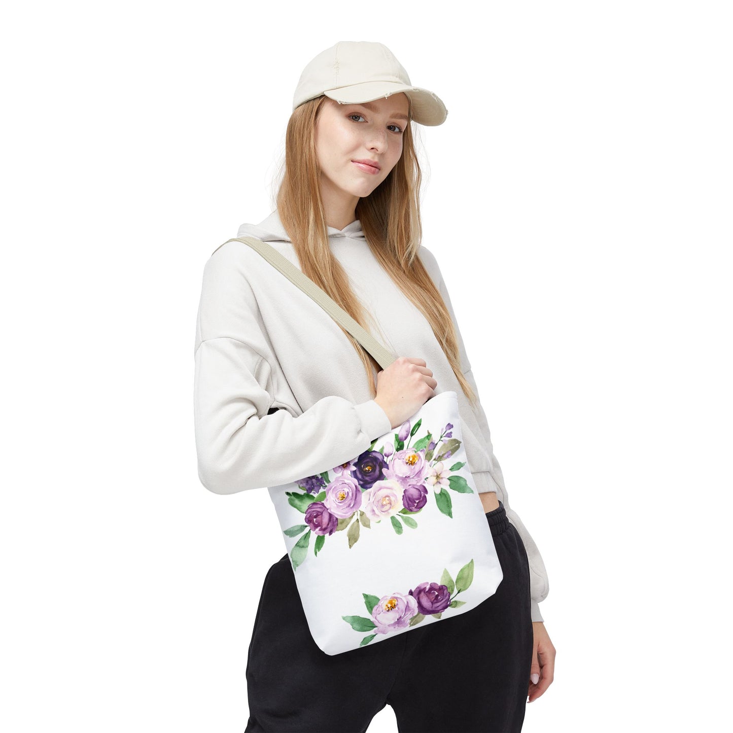Floral Tote Bag, Stylish Market Bag, Spring Gift, Eco-Friendly Shopping Bag, Flower Print, Birthday Present, Lightweight Carryall