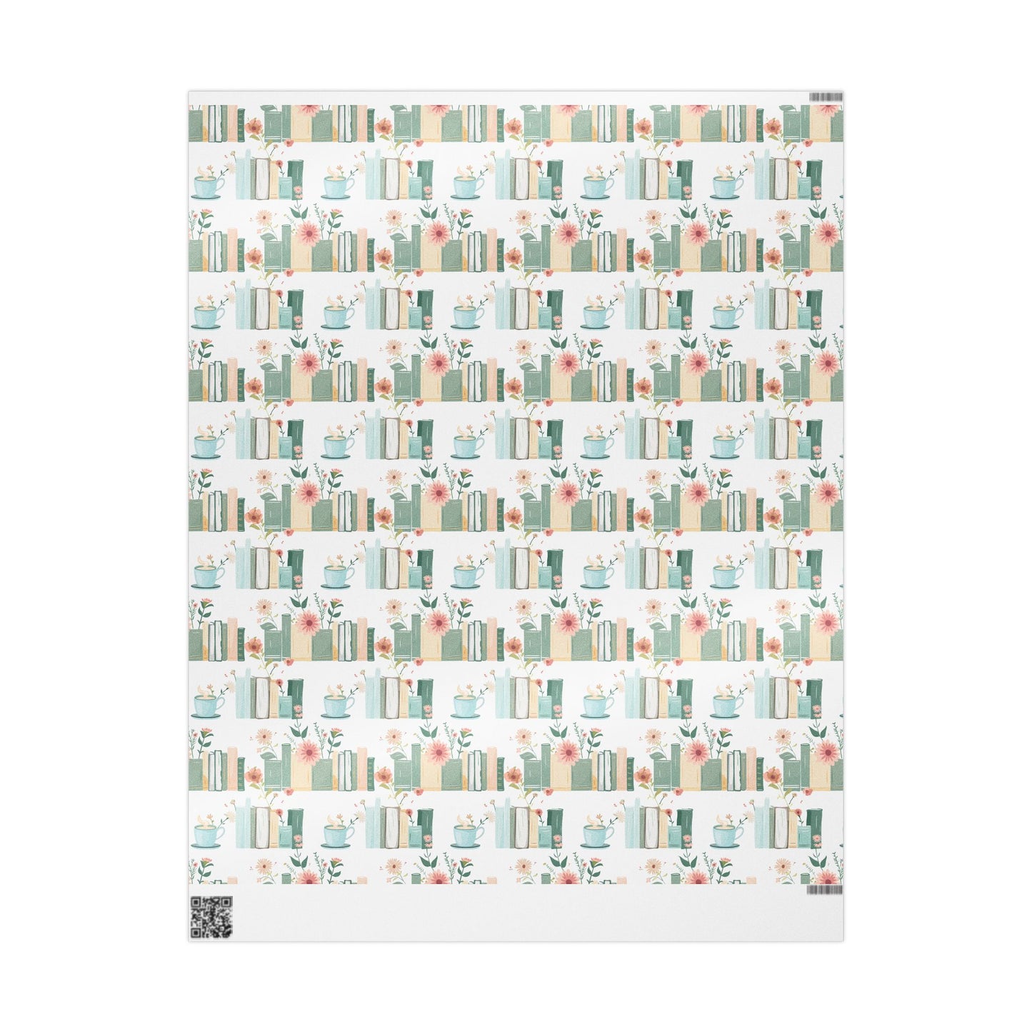 Botanical Book Themed Wrapping Paper - Book Lovers Gift Wrap, Floral Gift Paper for Birthdays, Anniversaries, Baby Showers, Literary Parties