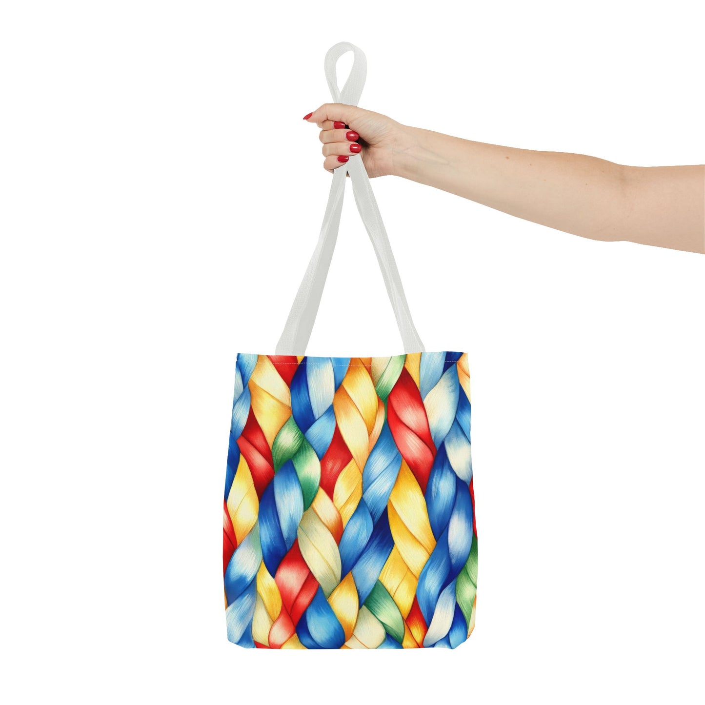Colorful Woven Tote Bag - Vibrant Art Print, Eco-Friendly Carry-All, Shopping Bag, Beach Bag, Gift for Friends