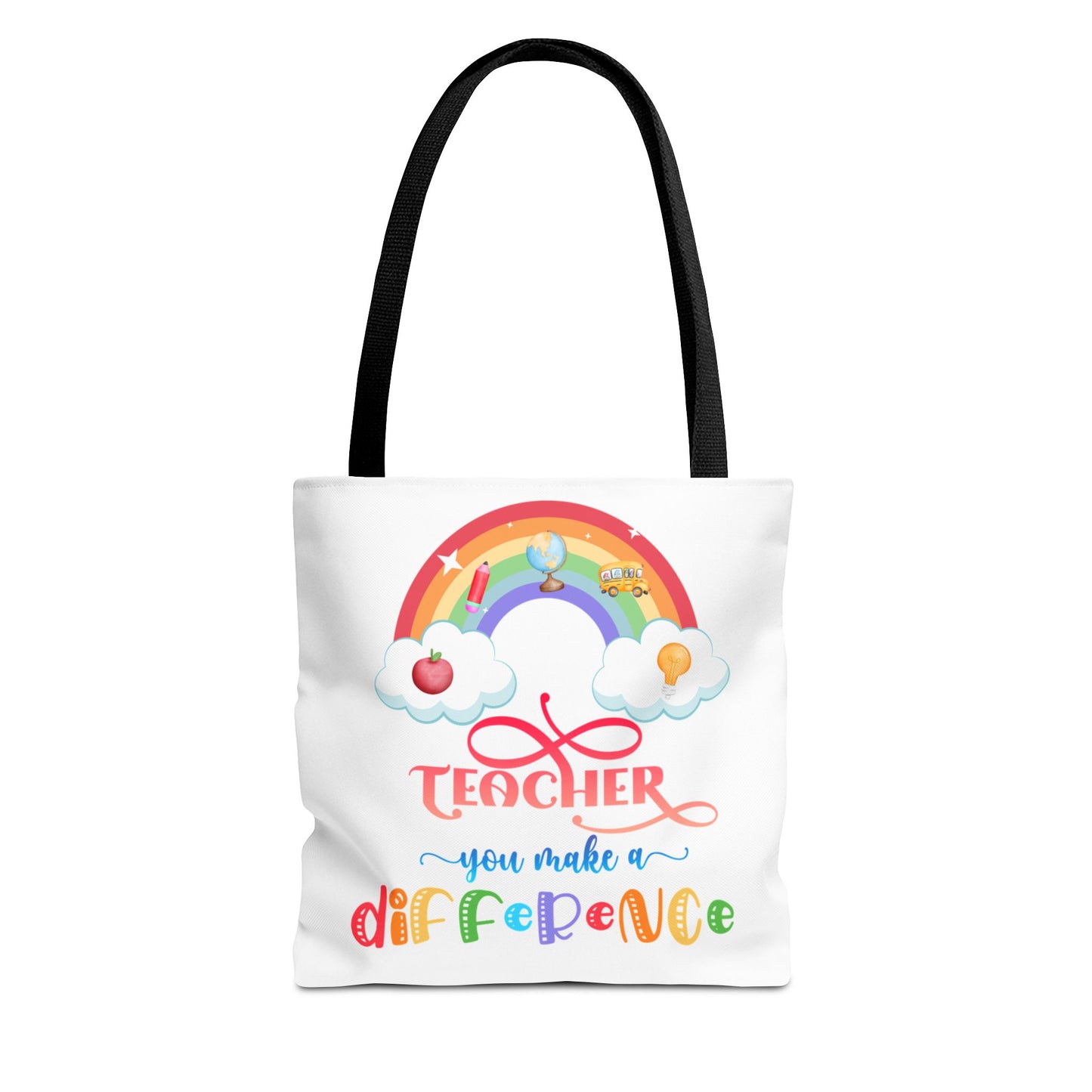 Teacher Appreciation Tote Bag, Inspirational Gift for Educators, Rainbow Design, School Bag, End of Year Present, Birthday Gift