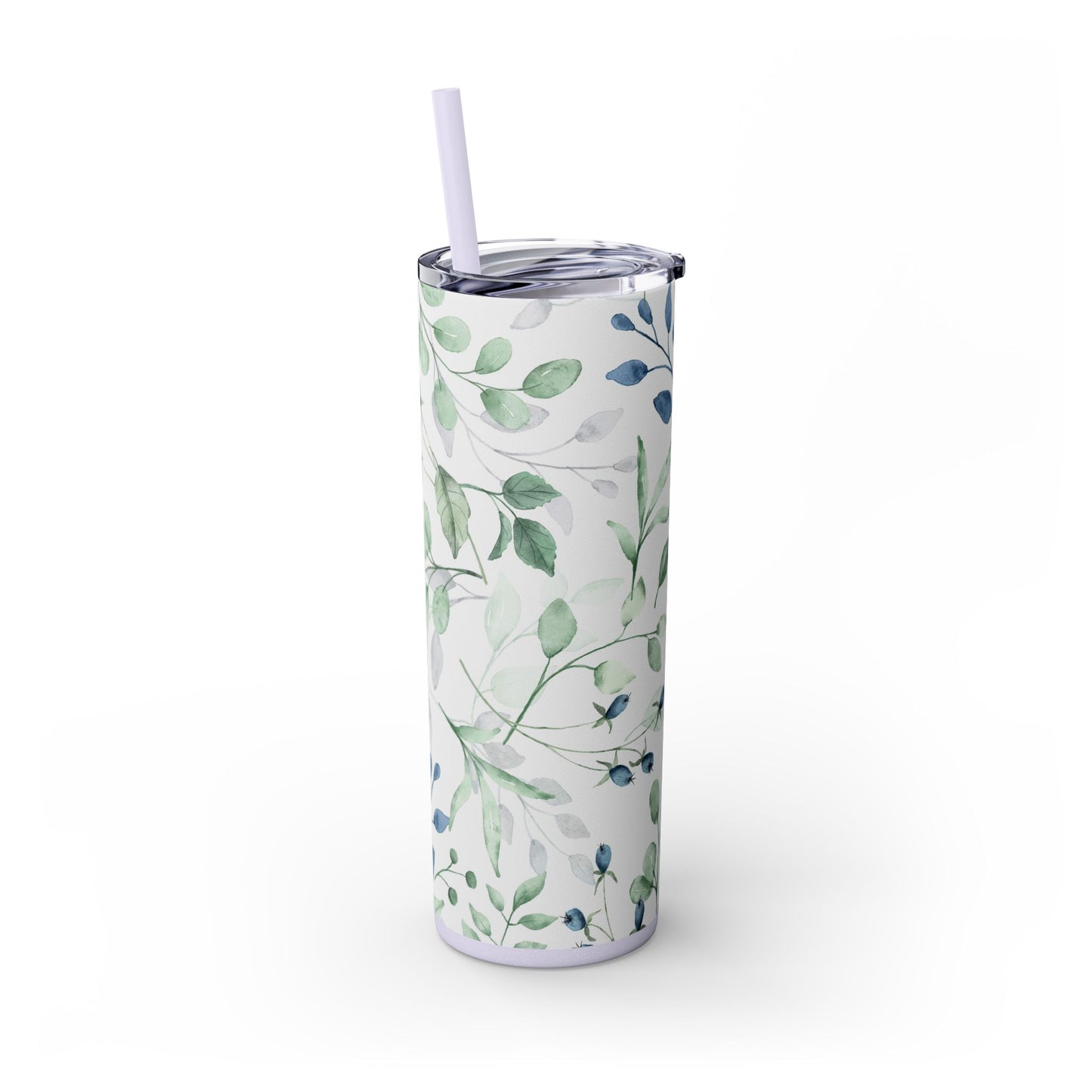 Floral Skinny Tumbler, 20oz Stainless Steel Travel Mug, Eco-Friendly Drinkware, Gift for Her, Summer Hydration, Botanical Design