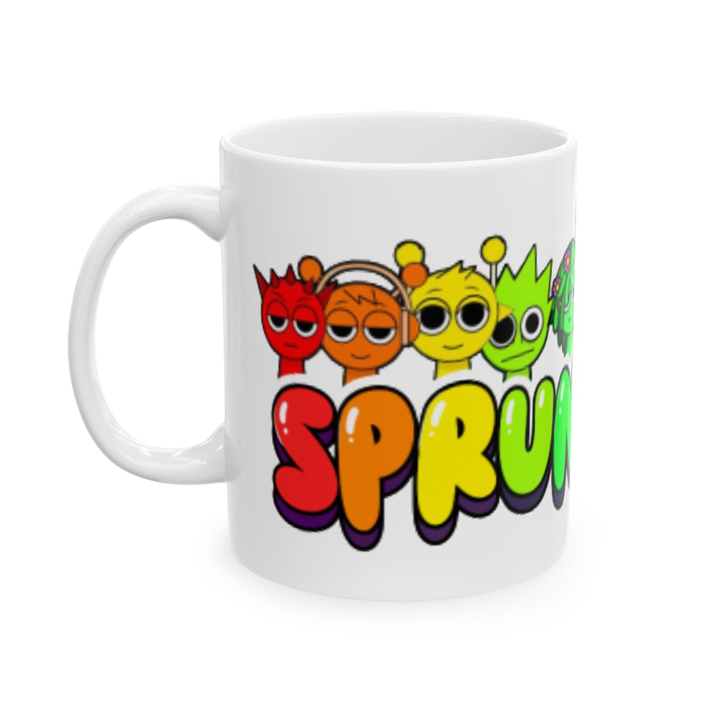 Fun Colorful Sprunki Ceramic Coffee Mug - Perfect Gift for Kids and Gamers
