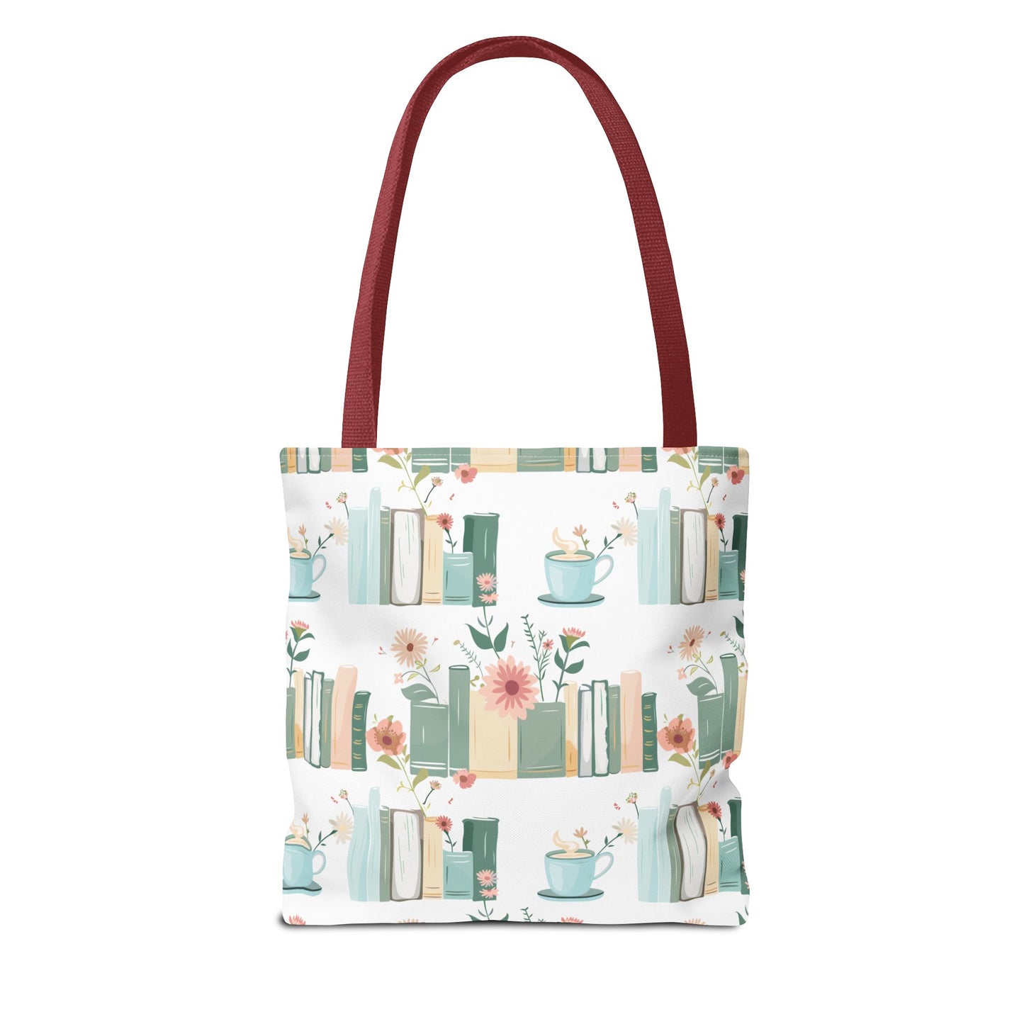 Book Lovers Floral Tote Bag, Eco-Friendly Shopping Bag, Library Tote, Gift for Readers, Canvas Handbag, Botanical Design