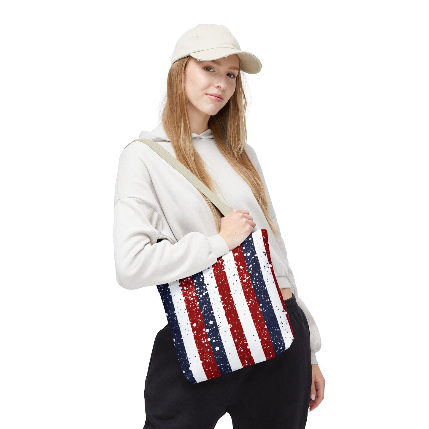 Patriotic Tote Bag, USA Flag Tote, Fourth of July Bags, Beach Bag, Independence Day Shopper, American Pride Accessory