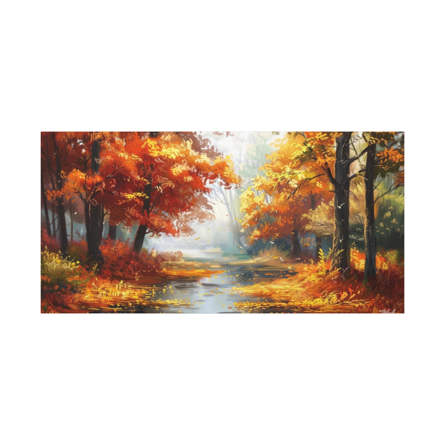 Autumn Serenity Canvas Print, Fall Decor, Home Wall Art, Nature Artwork, Gift for Nature Lovers, Cozy Decorating