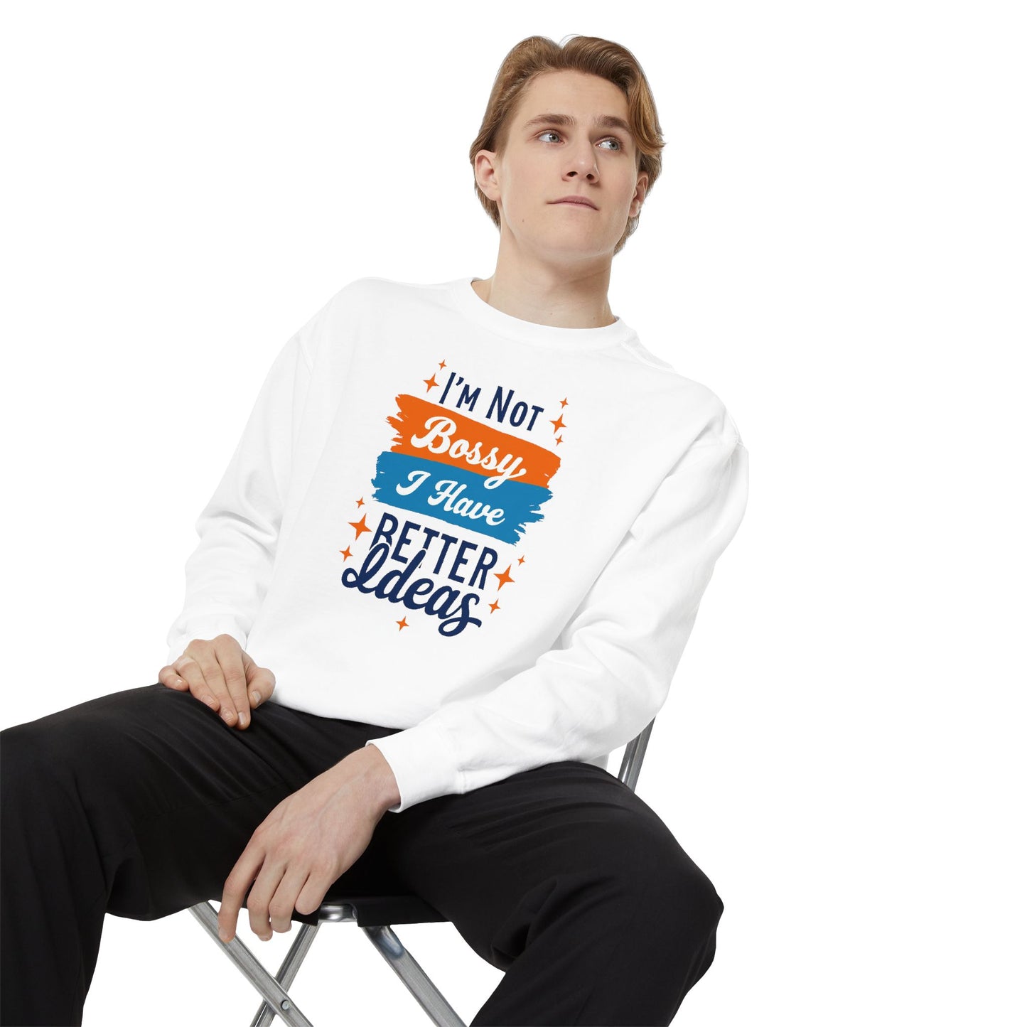 Bossy Ideas Unisex Sweatshirt - Cozy Gift for Friends, Funny Casual Wear, Unique Birthday Present, Relaxed Fit, Cool Motivational Apparel