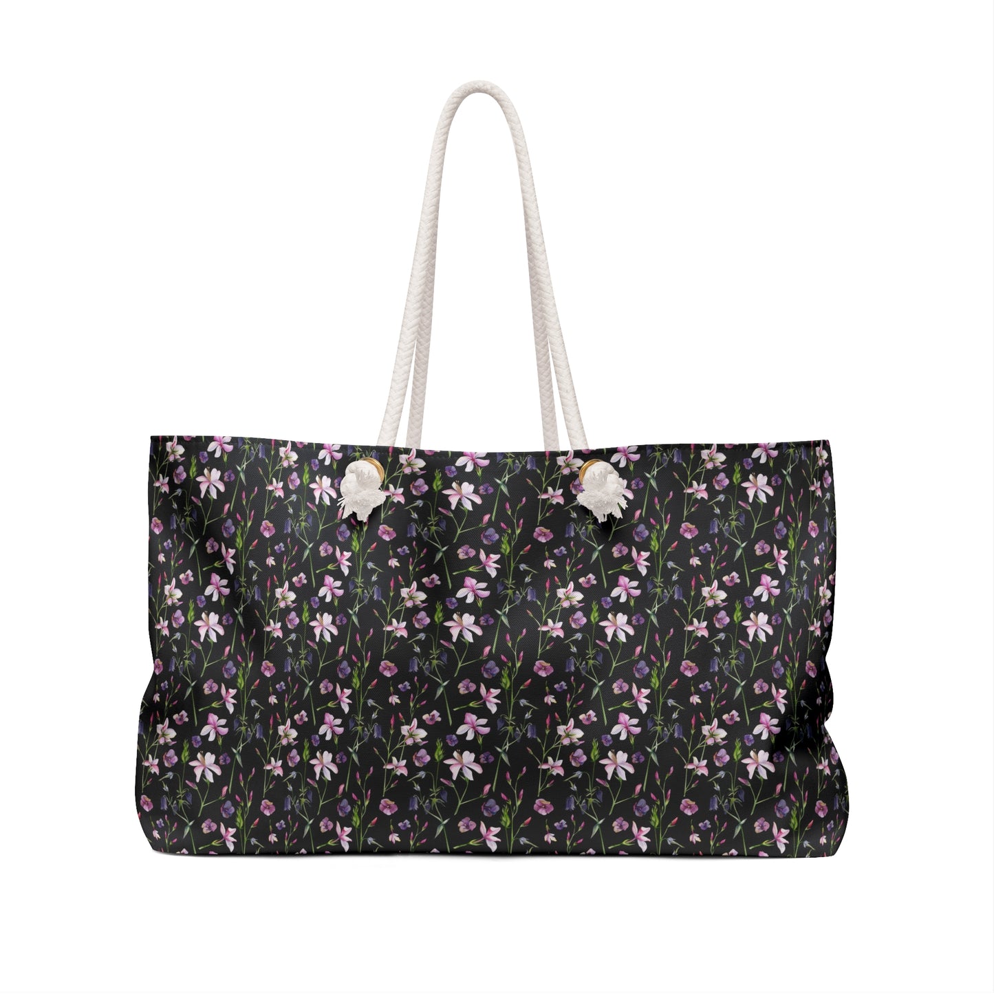 Feminine Floral Weekender Bag, Travel Tote, Gym Bag, Stylish Weekend Carryall, Vacation Handbag, Lightweight Overnight Bag