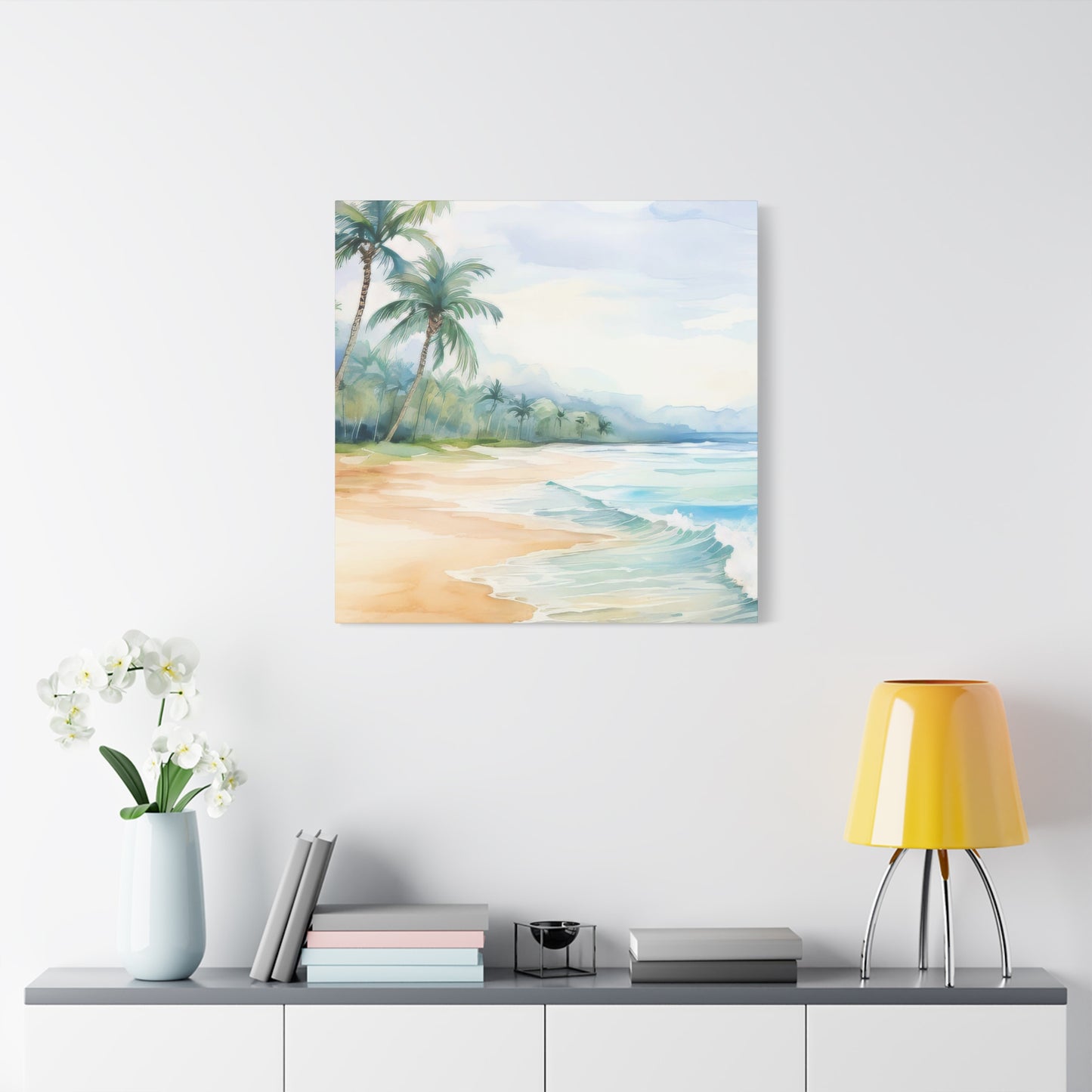 Beach Vibes Wall Art, Coastal Canvas Print, Tropical Decor, Ocean Scene Artwork, Home Decor, Gift for Beach Lovers, Summer Wall Art