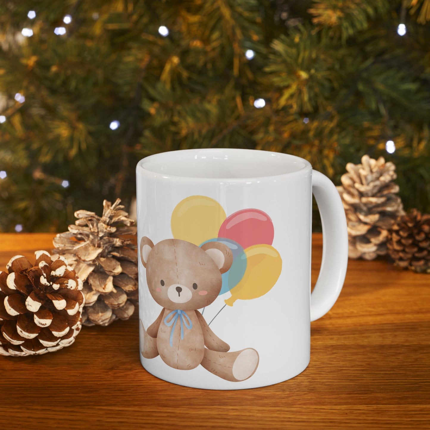 Happy Birthday Teddy Bear Ceramic Mug - 11oz & 15oz