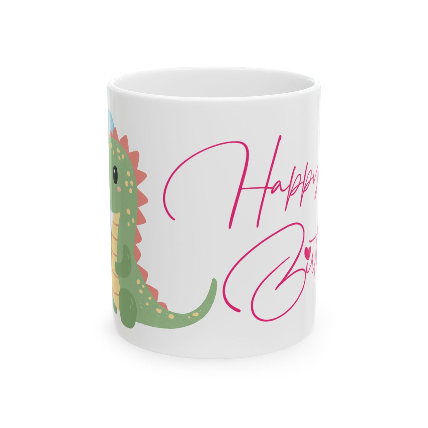 Happy Birthday Dinosaur Ceramic Mug - Fun & Colorful Gift for Kids