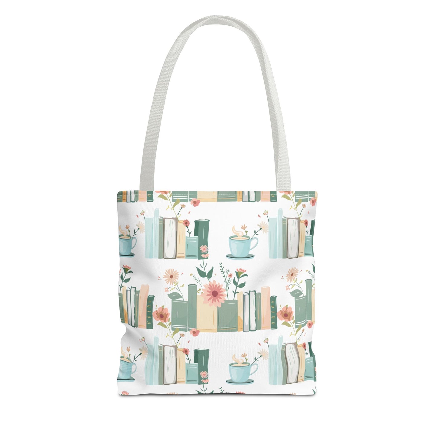 Book Lovers Floral Tote Bag, Eco-Friendly Shopping Bag, Library Tote, Gift for Readers, Canvas Handbag, Botanical Design