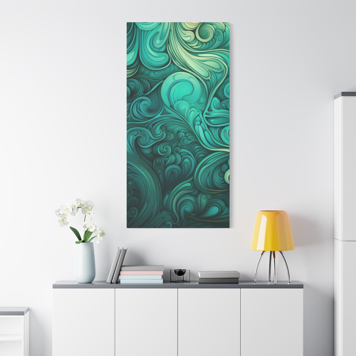 Artistic Stretched Canvas Wall Art, Modern Home Décor, Abstract Swirl Design, Living Room Decoration, Unique Gift for Art Lovers