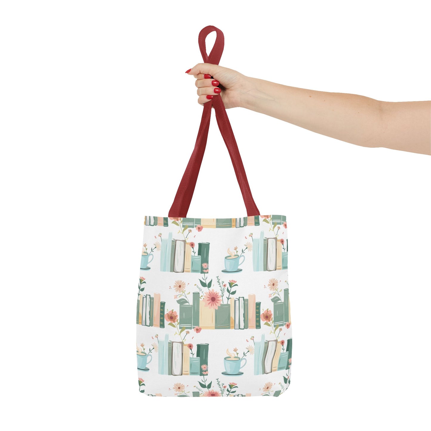 Book Lovers Floral Tote Bag, Eco-Friendly Shopping Bag, Library Tote, Gift for Readers, Canvas Handbag, Botanical Design
