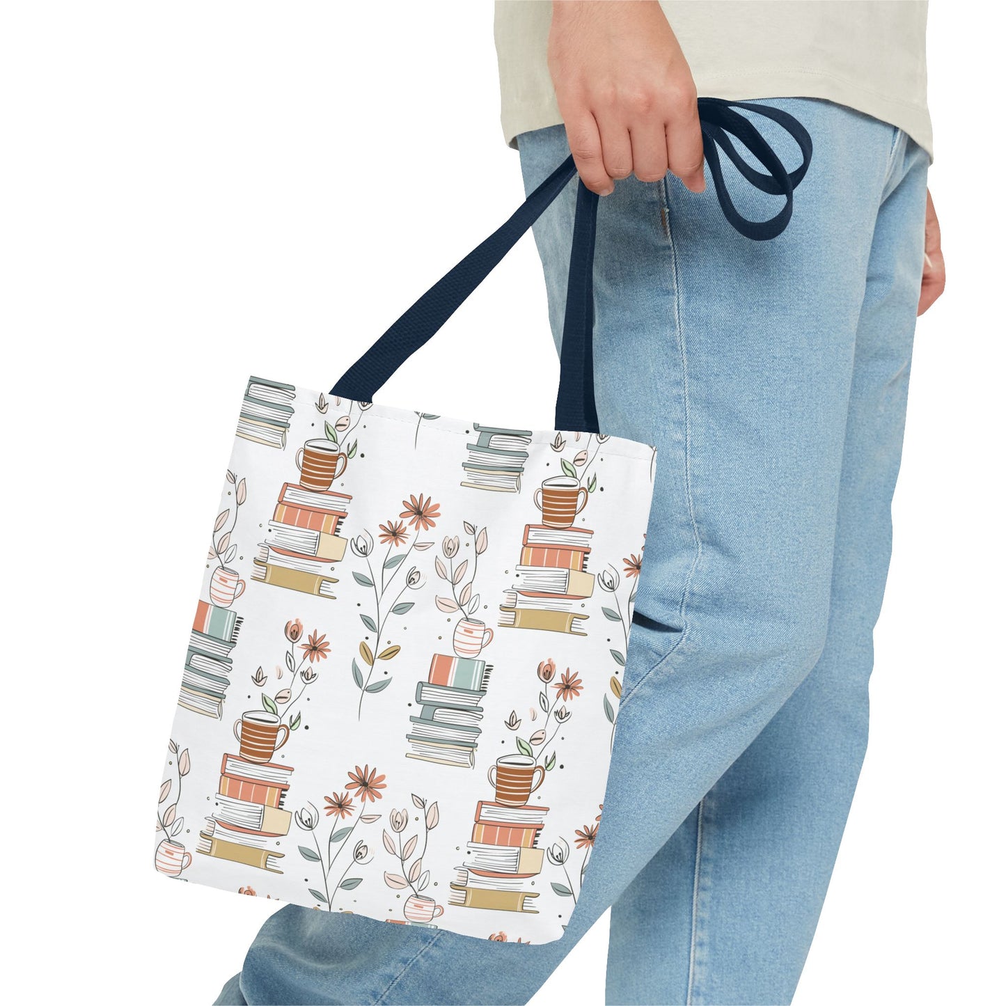 Book Lover's Floral Tote Bag, Perfect for Book Clubs, Library Visits, Eco-Friendly Gift, Reading Enthusiasts, Study Essentials