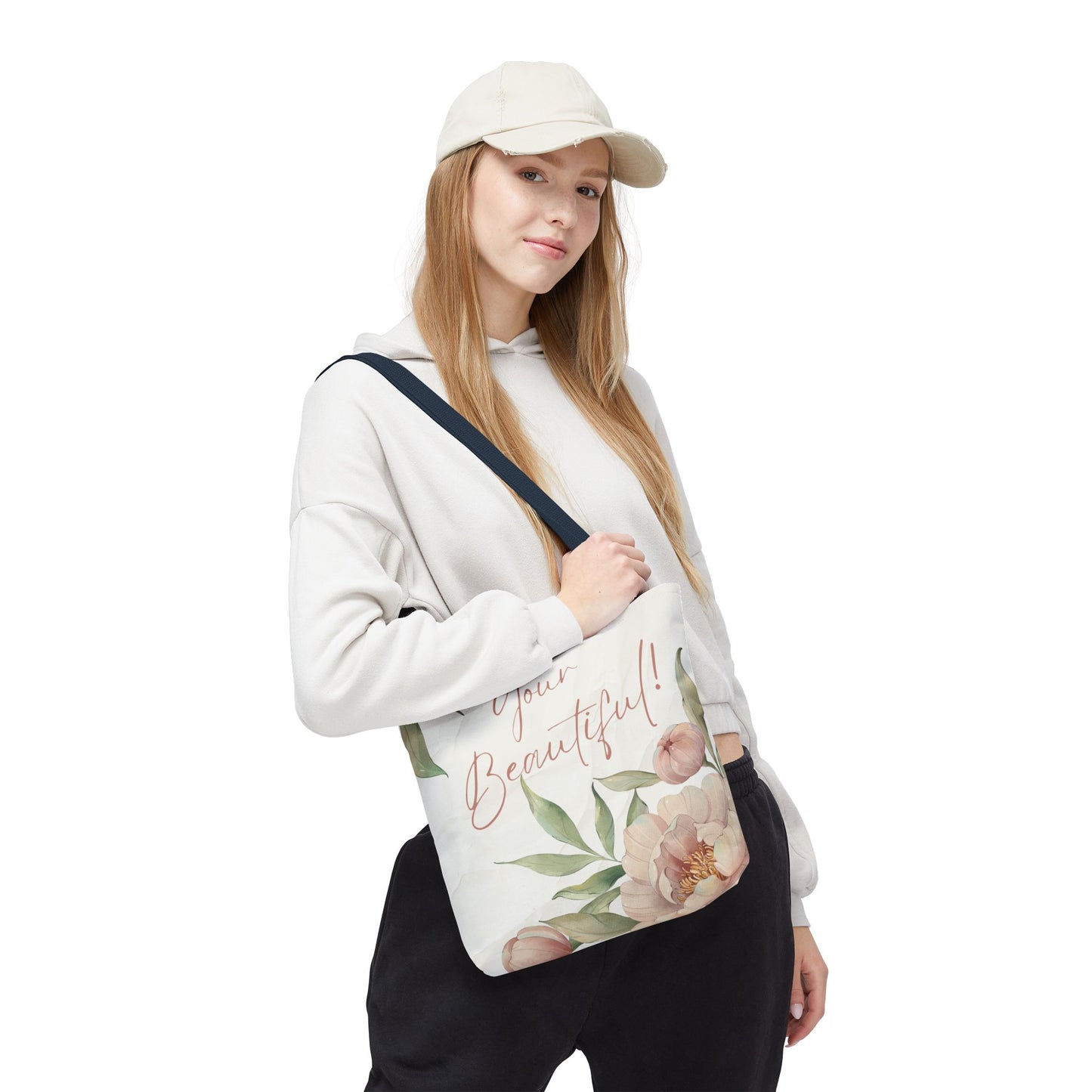 Your Beautiful Floral Tote Bag, Inspirational Tote, Eco-Friendly Tote, Gift for Mom, Fashionable Grocery Bag
