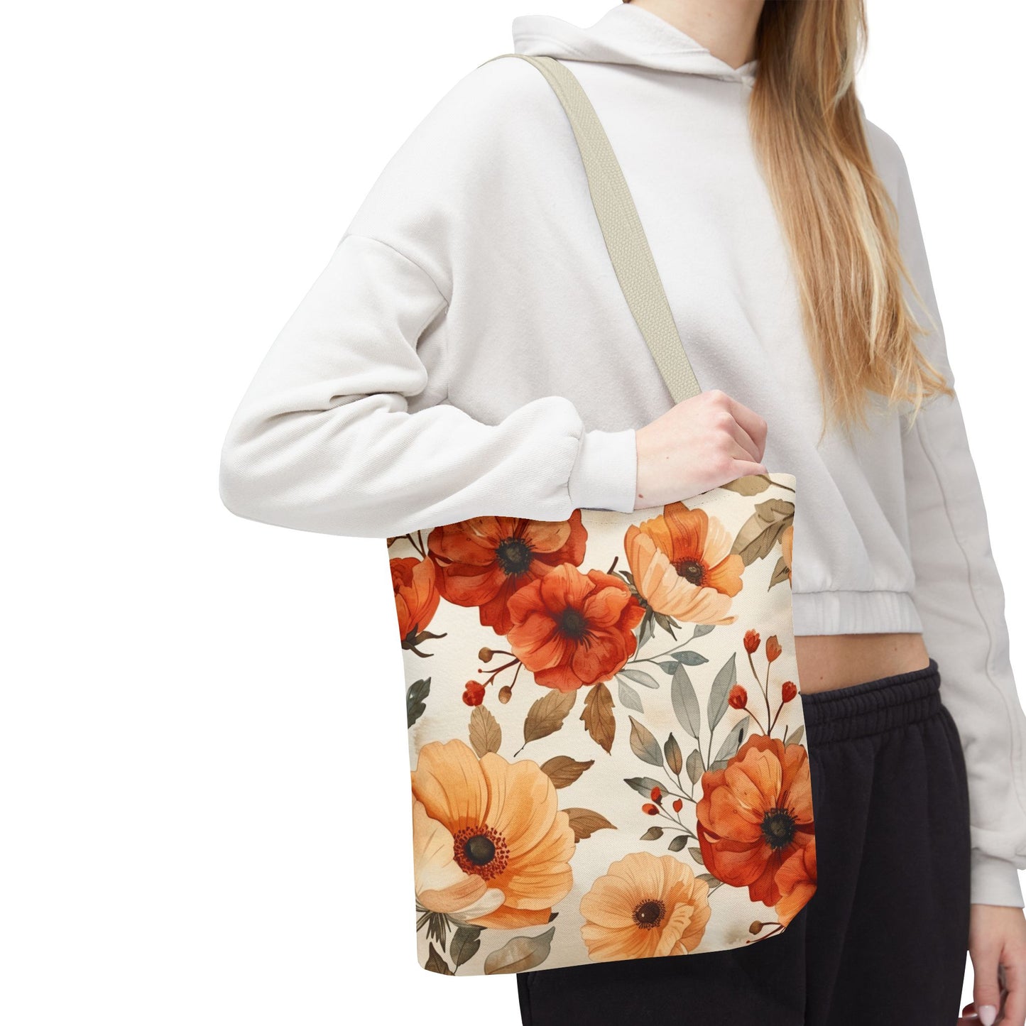 Floral Tote Bag - Boho Chic Reusable Shopping Bag, Gift for Her, Summer Beach Bag, Eco-Friendly Carryall, Everyday Handbag