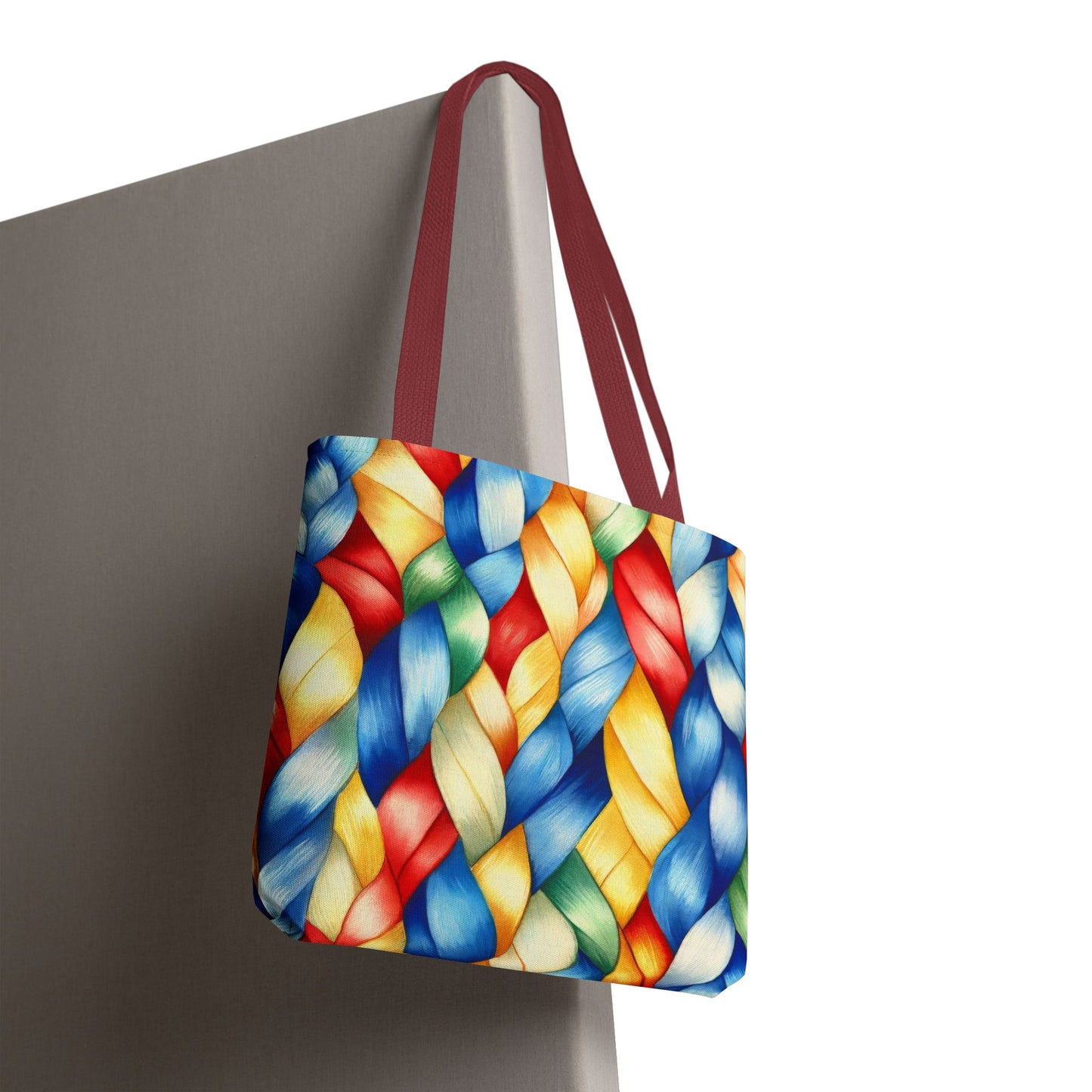 Colorful Woven Tote Bag - Vibrant Art Print, Eco-Friendly Carry-All, Shopping Bag, Beach Bag, Gift for Friends