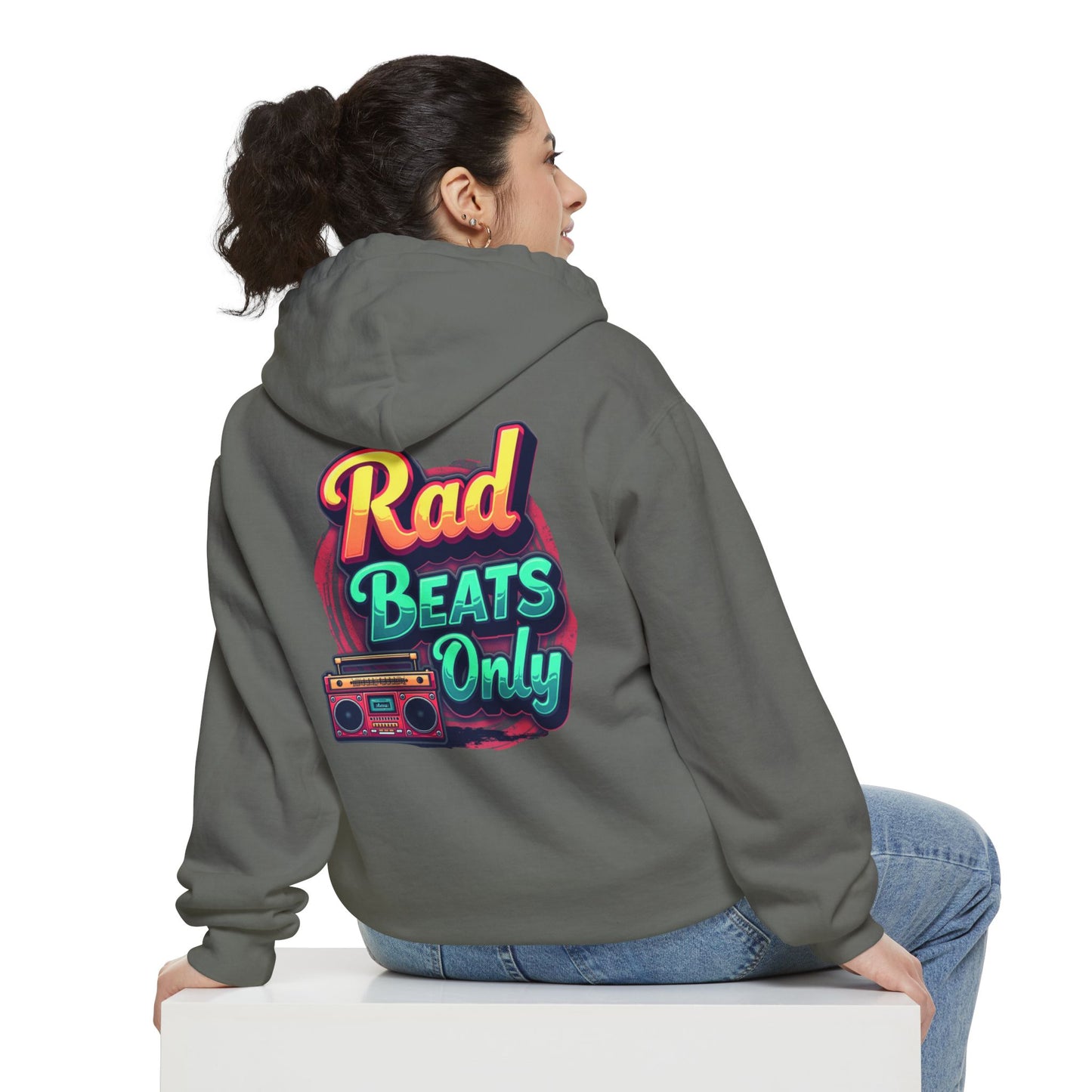 Rad Beats Unisex Hoodie, Music Lover Gift, Fun Retro Apparel, Unique Streetwear, Perfect for Casual Outfits