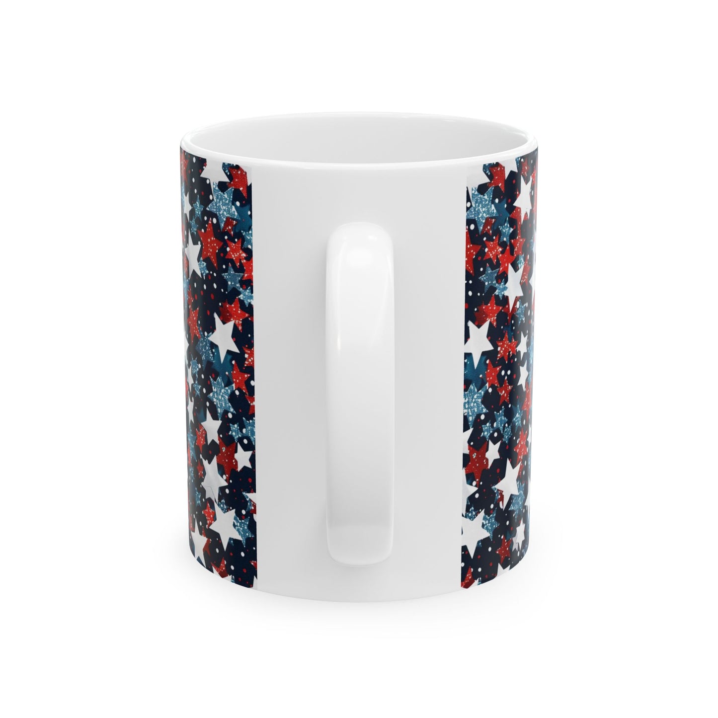 Patriotic Star Ceramic Mug, Coffee Cup, Tea Mug, Gifts for Her, Independence Day, American Flag Inspired